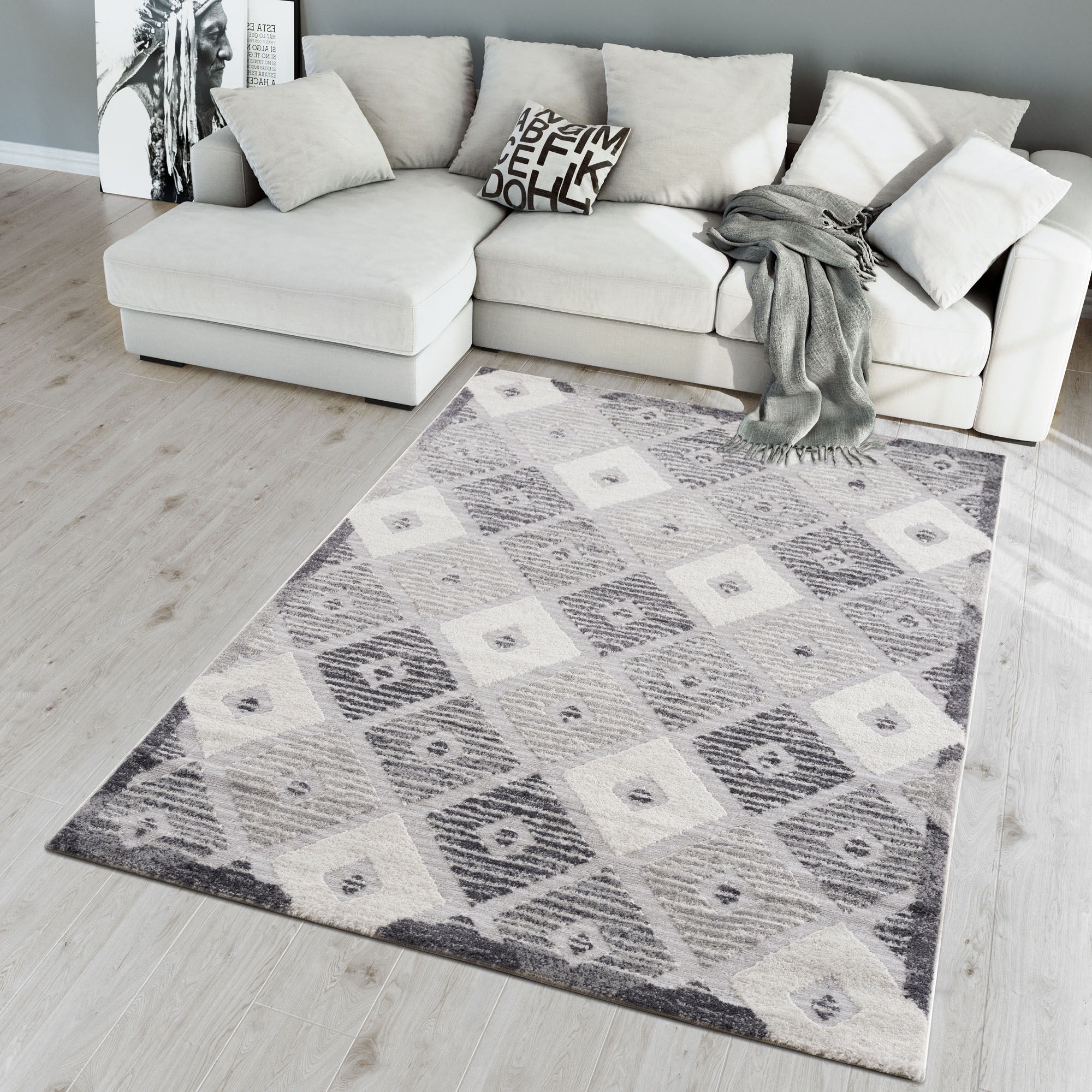 Sanat Teppich »Evra 7003«, rechteckig, 22 mm Höhe, Wohnzimmer, Kurzflor, modern, auch als Läufer
