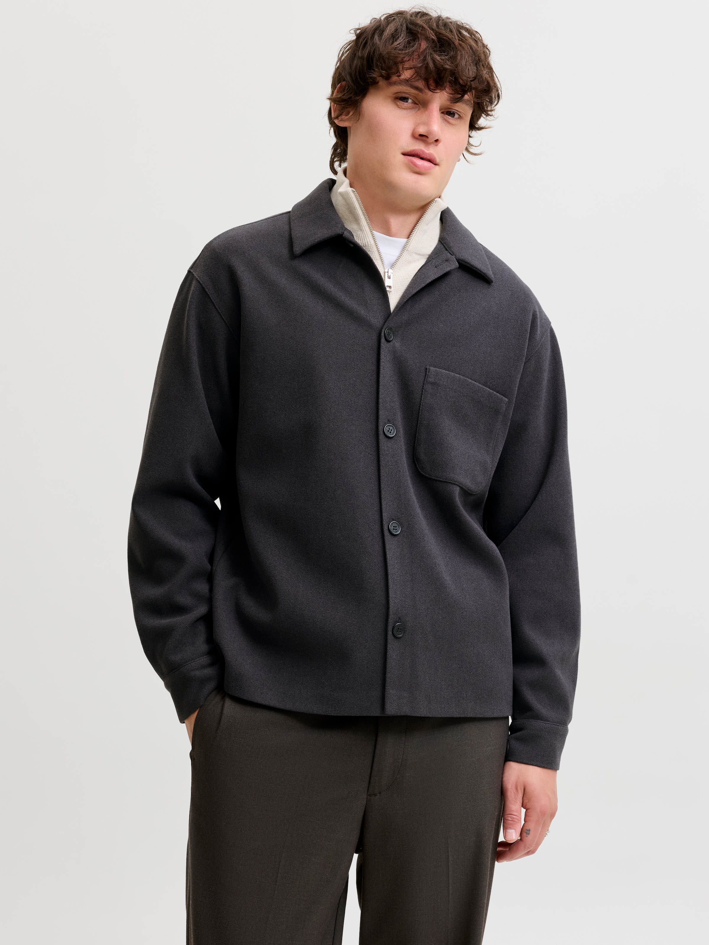 Jack & Jones Langarmhemd »JJEREGENT OVERSHIRT LS SN« Polyester, relaxed fit