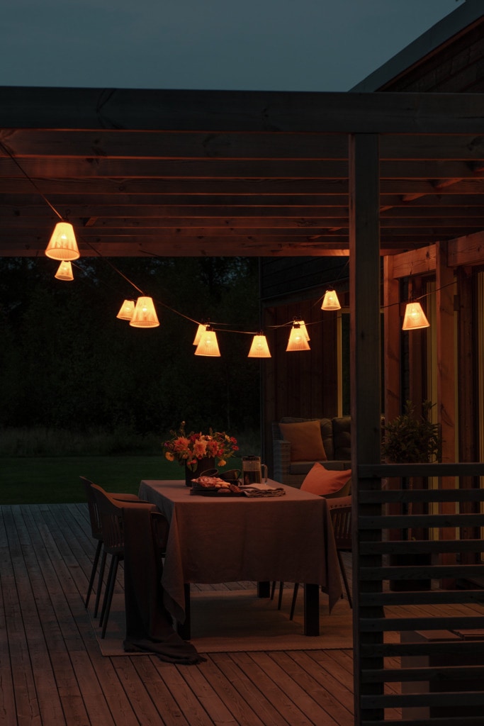 KONSTSMIDE LED-Lichterkette inkl. Dimmer, E27, 10 klare Birnen / bernsteinfarbene Dioden