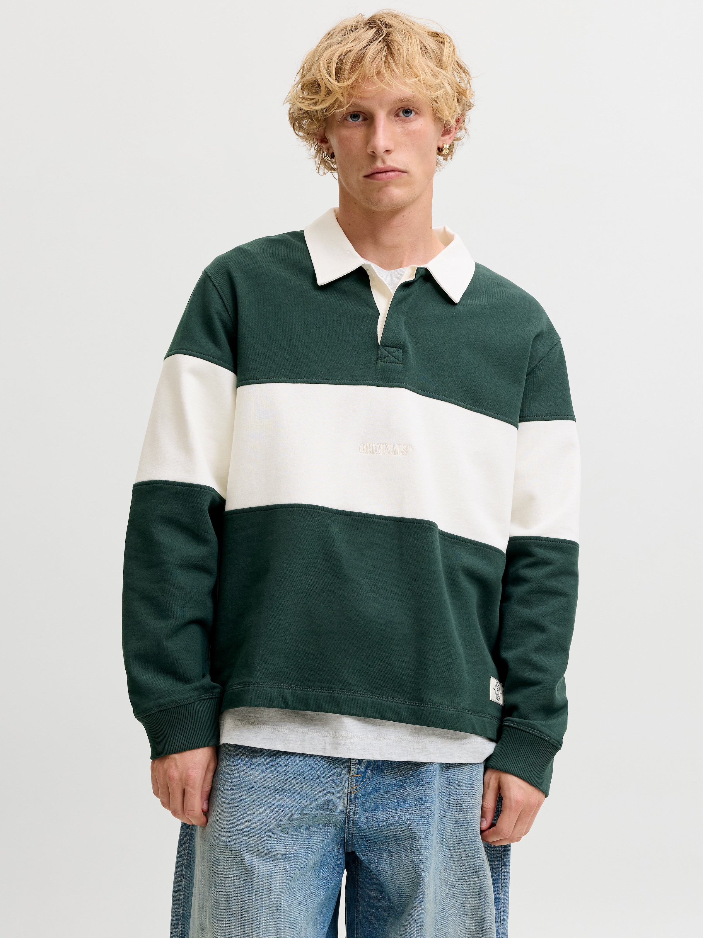 Jack & Jones Sweatshirt »JORFREDERIKSBERG BLOCKING SWEAT POLO SN«, Baumwolle, relaxed fit
