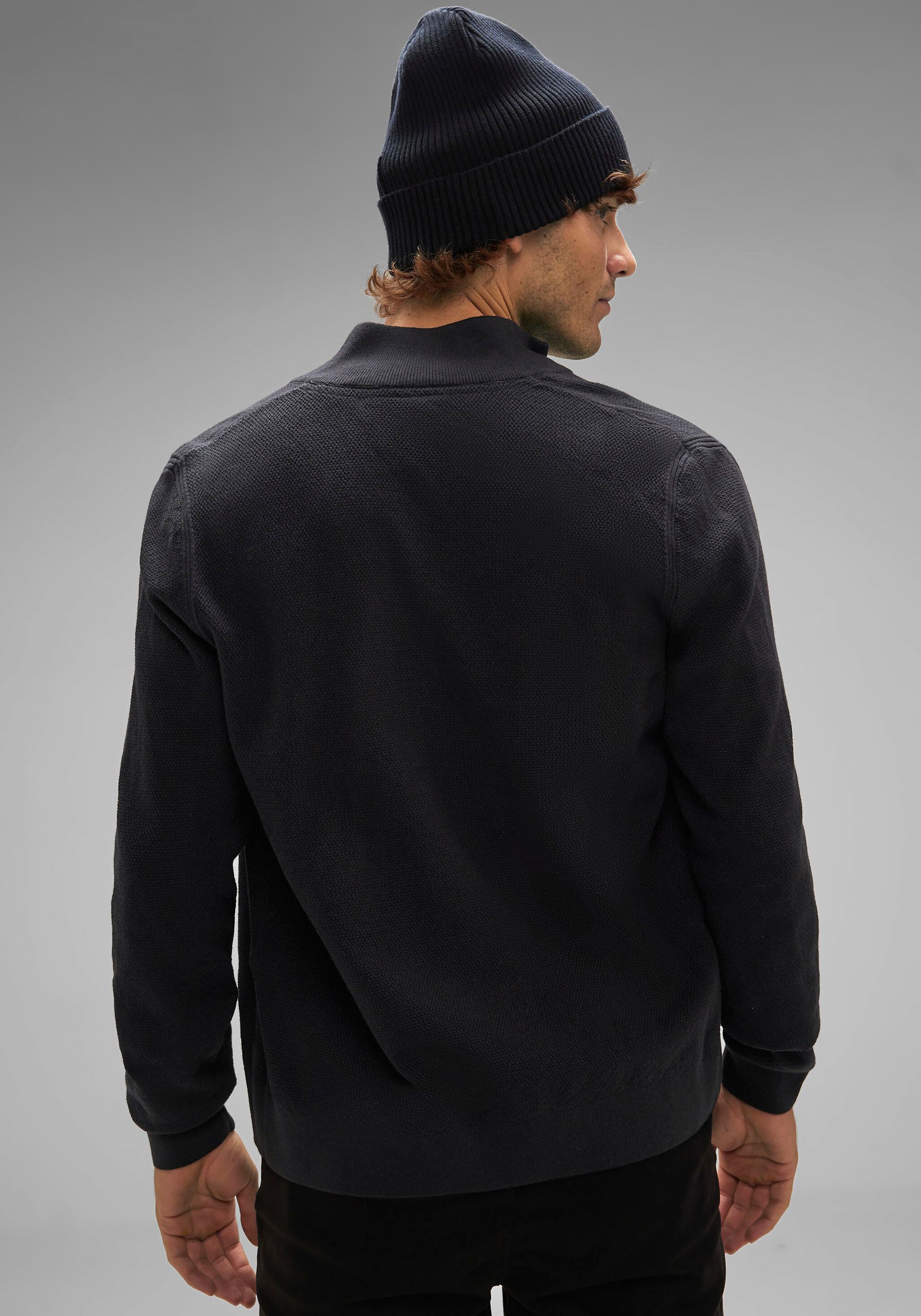 STREET ONE MEN Strickpullover, mit leichter Struktur