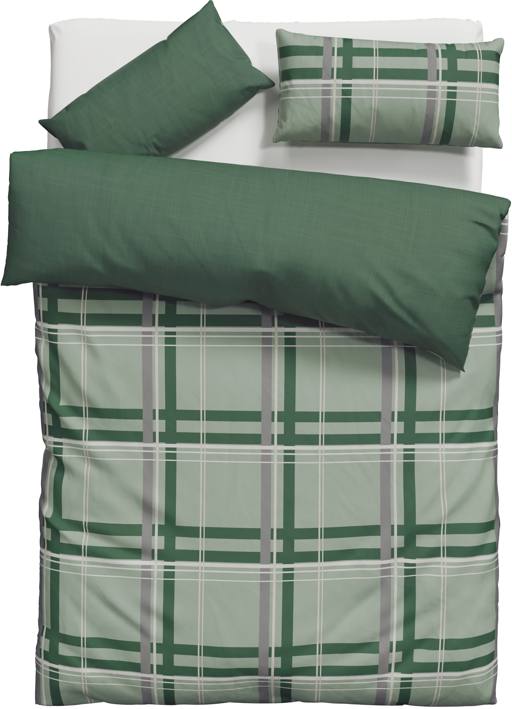 H.I.S Wendebettwäsche »Talin« 2 Stk. NEUHEIT in Gr. 135x200 oder 155x220 cm, 100% Baumwolle, Karo-Design