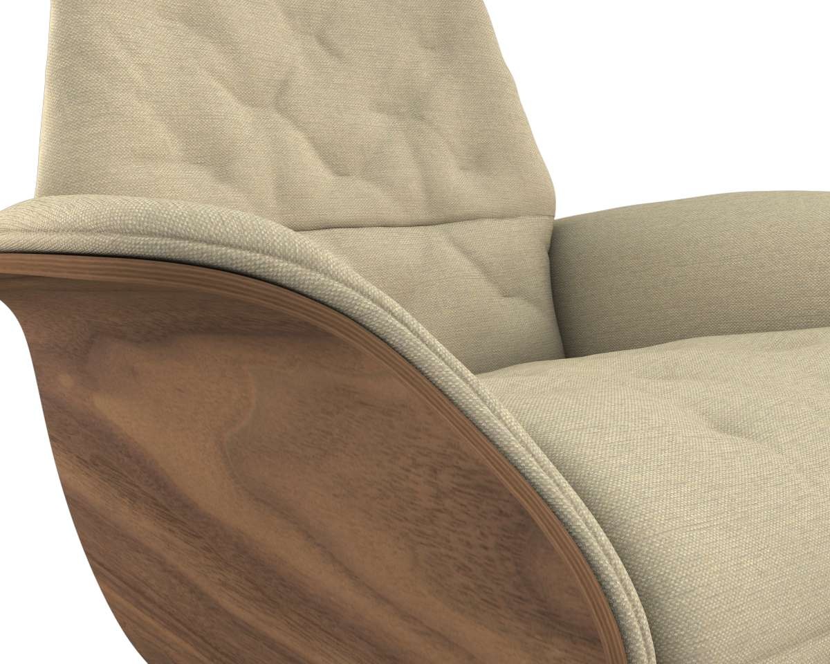 FLEXLUX Relaxsessel »Volden elektrischer Funktionsessel«, Größe M, Rücken & Fußteil elektrisch, Akku, Arml. Walnuss, Fuß schwarz
