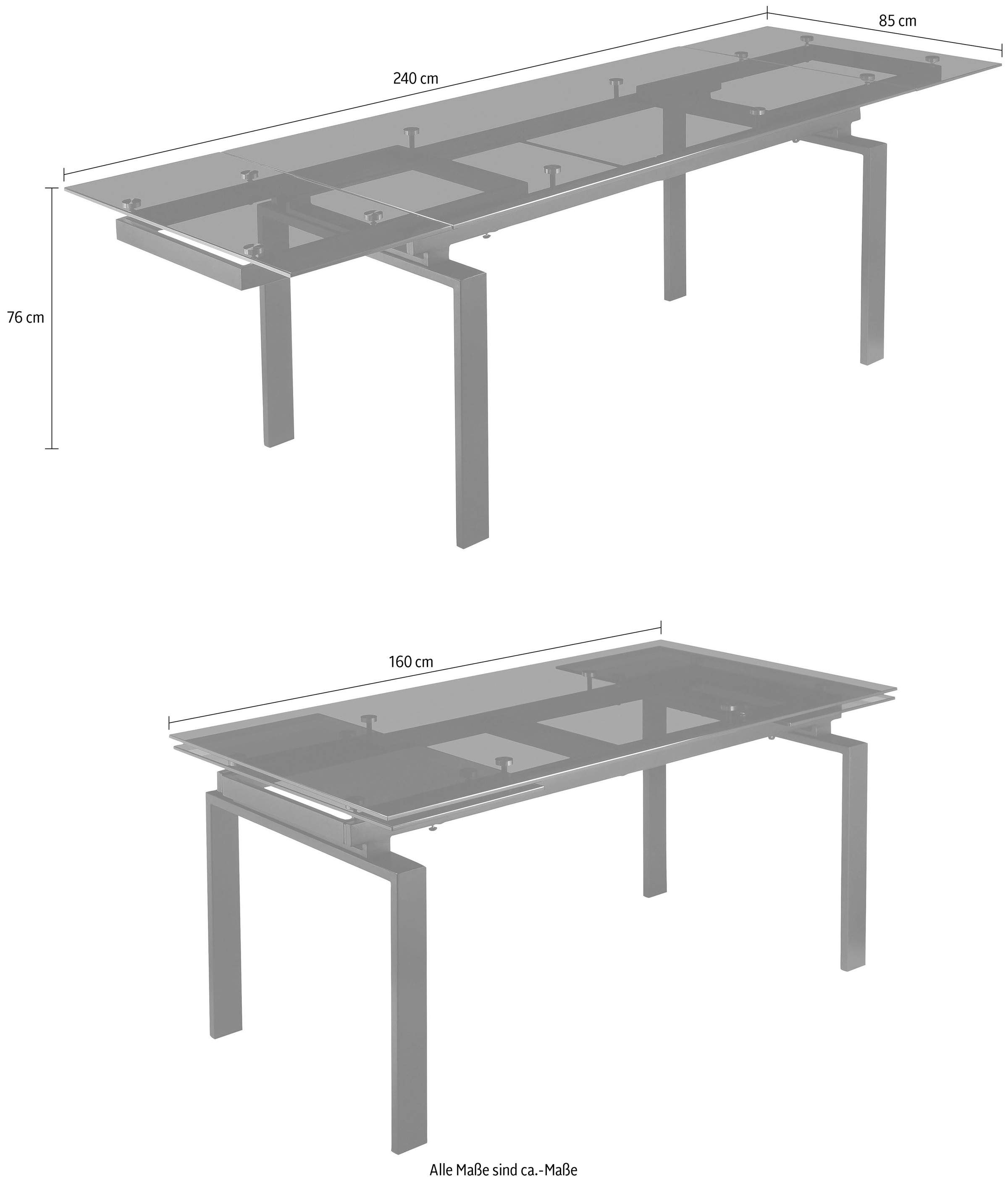 INOSIGN Esstisch »Amur, TOPSELLER!«, Ausziehbar von 160 cm auf 240 cm, modernes Design