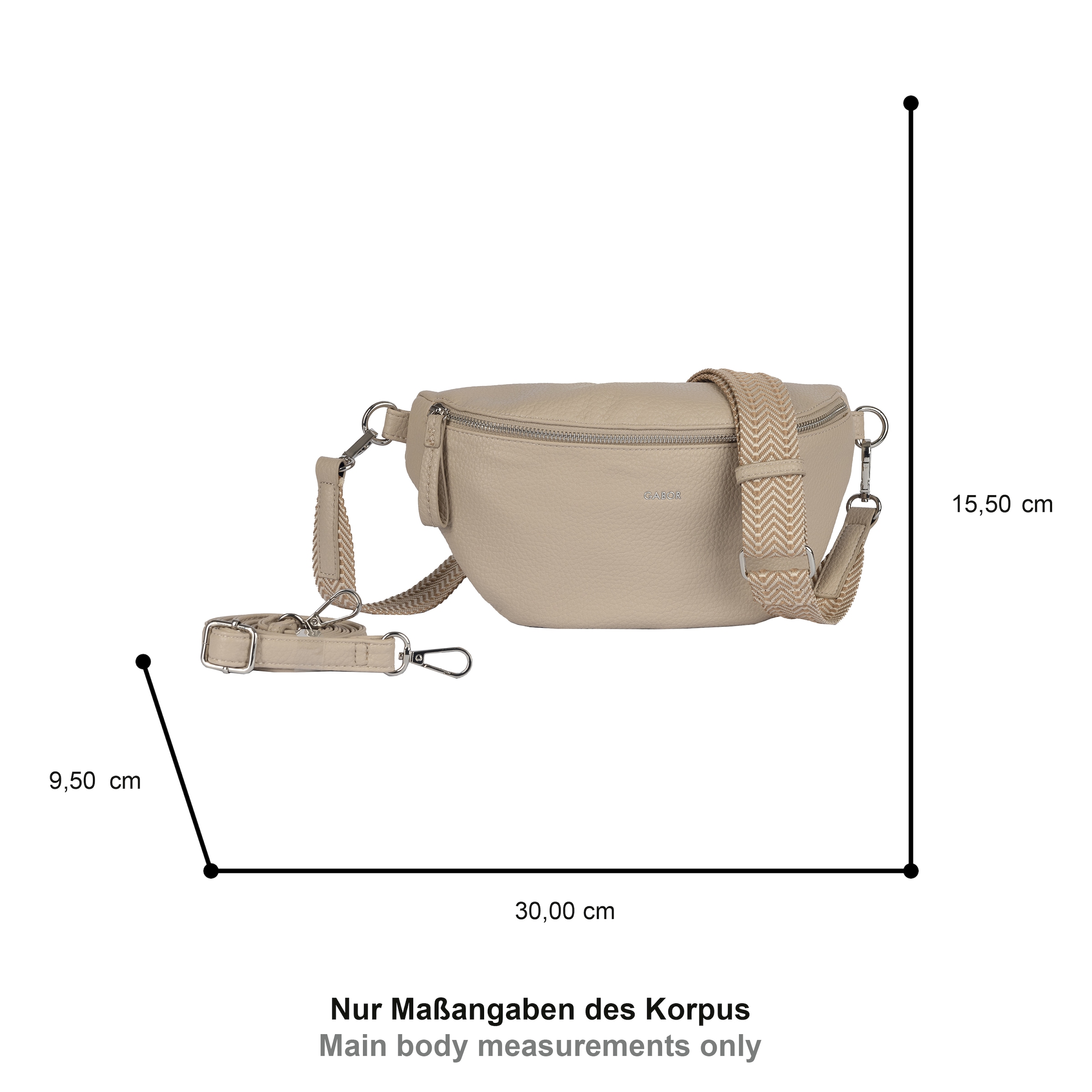 Gabor Bauchtasche »Silena« hochwertig gewebte Gurtband und ein filigranes Logo