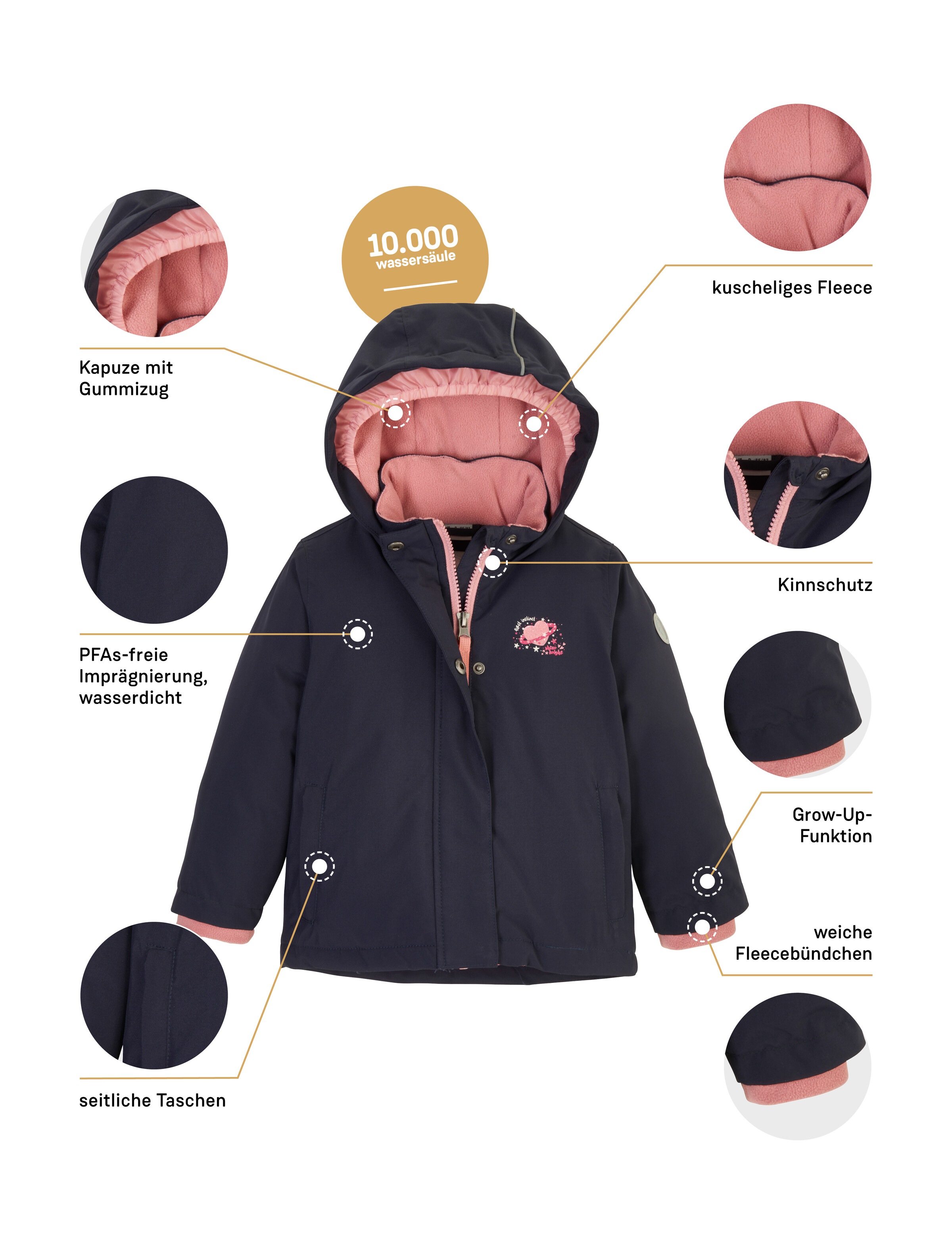 first instinct by killtec Funktionsjacke »FIOW 38 MNS JCKT«, Wasserdichte Jacke mit verlängerbaren Ärmeln und reflektierenden Details