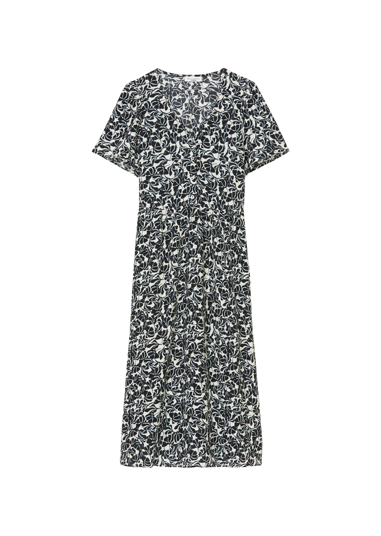 Marc O'Polo DENIM Midikleid mit elastischer Taille, aus fließendem Viskose-Crêpe