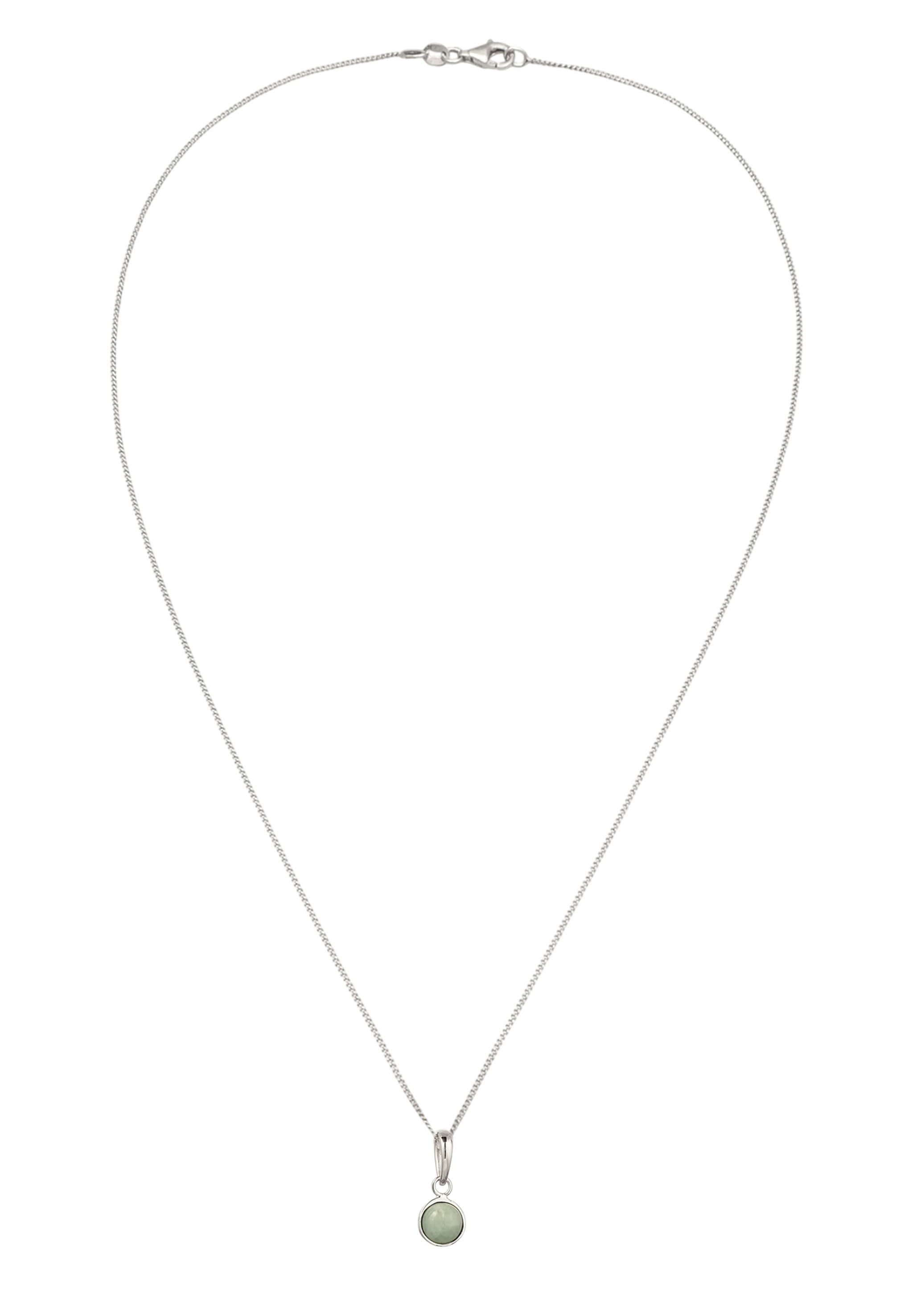 Elli Silberkette »Halskette Solitär Anhänger Jade Grün 925 Sterling Silber«