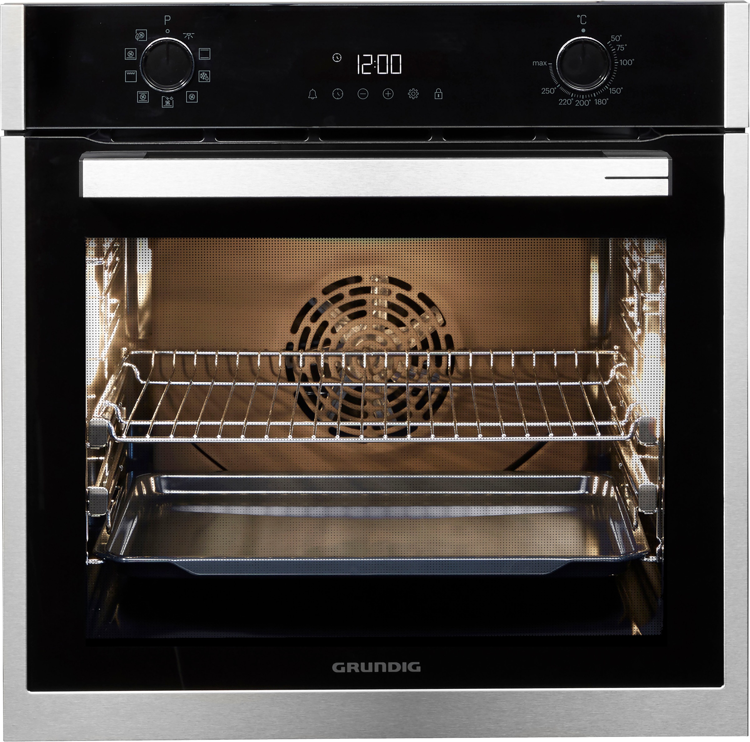 Grundig Einbaubackofen  »GEBM19301BC«, mit 2-fach-Teleskopauszug