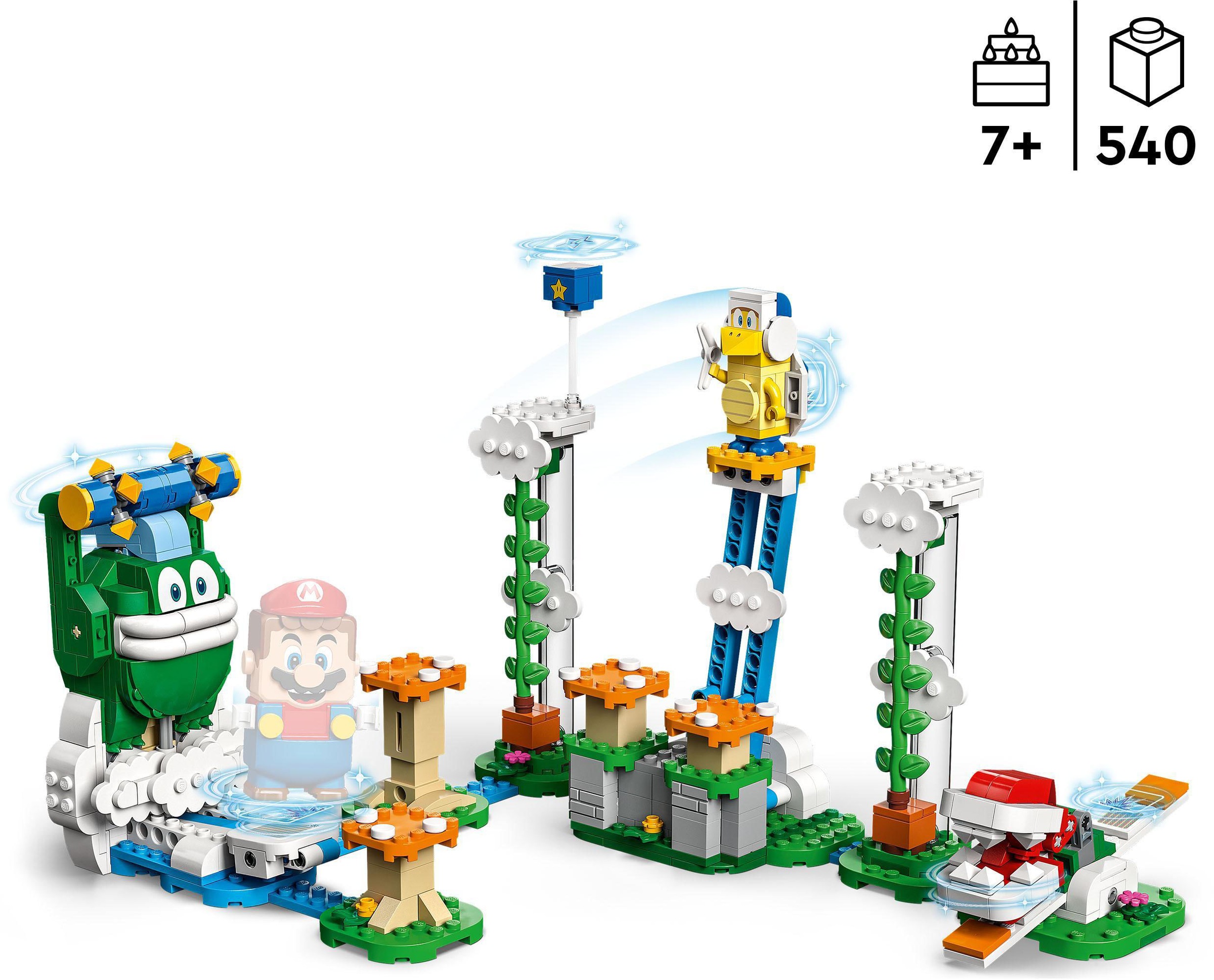 LEGO® Konstruktionsspielsteine »Maxi-Spikes Wolken-Challenge – Erweiterungsset (71409)«, (540 St.), LEGO® Super Mario