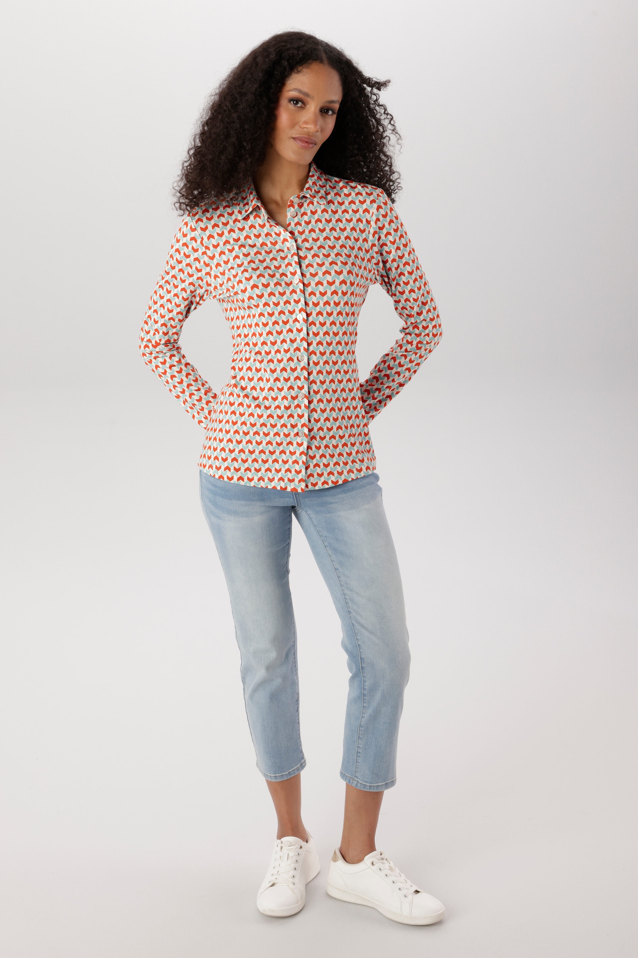 Aniston SELECTED Hemdbluse mit extravaganten, grafischen Retro-Muster - NEUE KOLLEKTION