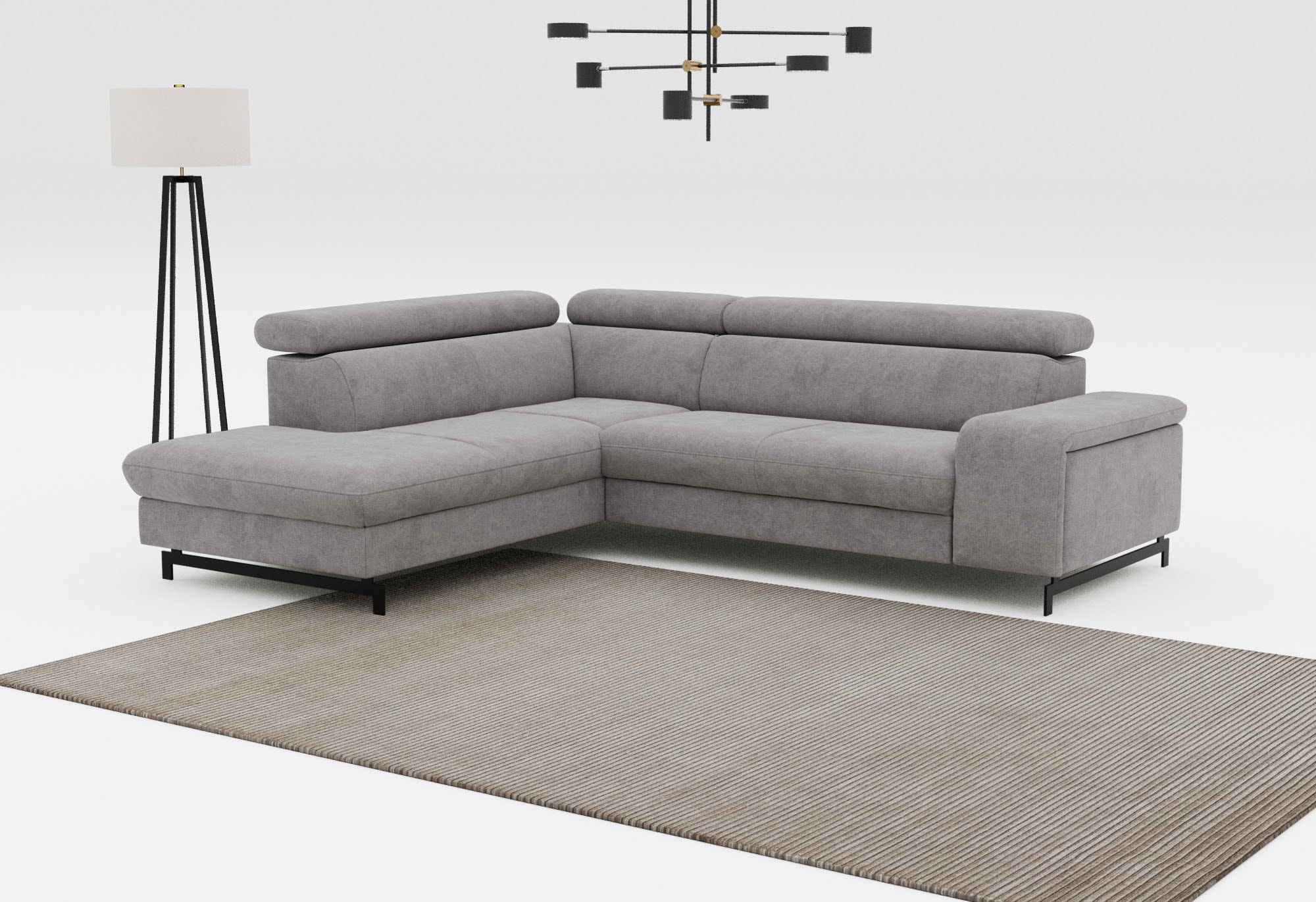 COTTA Ecksofa »Emma L-Form, B: 262 cm« mit Kopfteilverstellung, optional Bettfunktion & Bettkasten