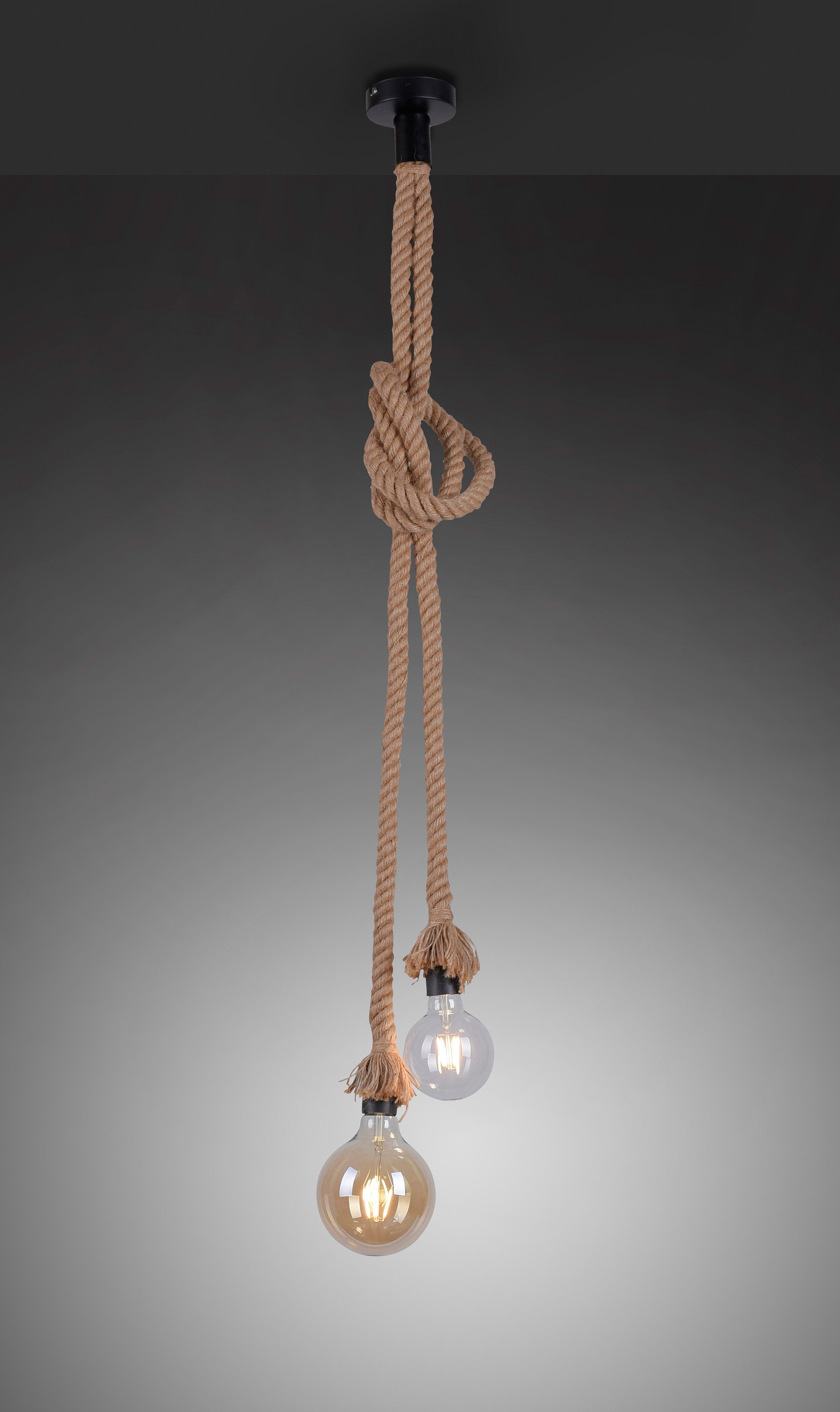 JUST LIGHT Pendelleuchte »ROPE«, 2 flammig, Leuchtmittel E27 | ohne Leuchtmittel, Hängeleuchte, Hängelampe