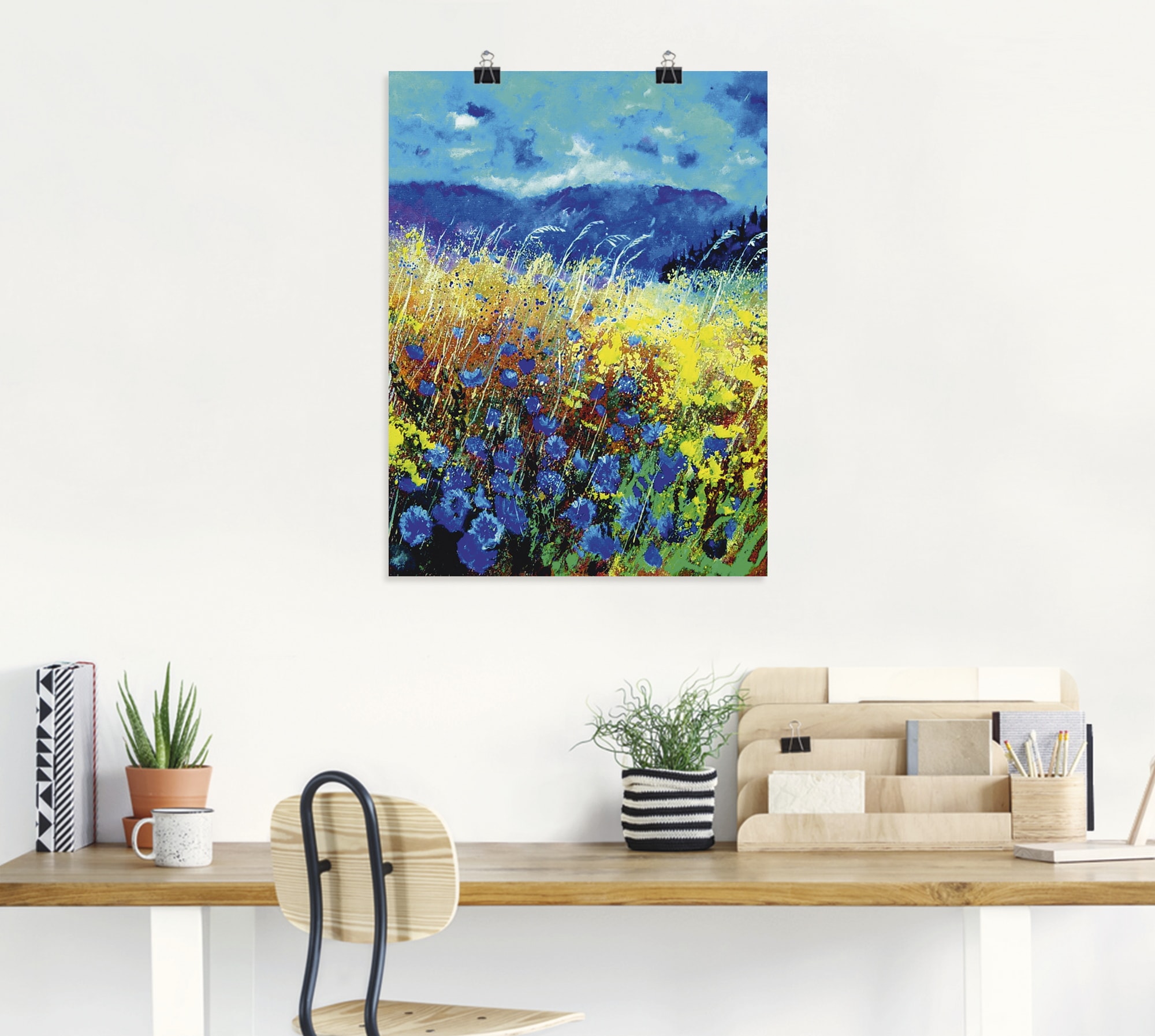Artland Poster »Blaue wilde Blumen«, Blumenwiese, (1 St.), als Alubild, Leinwandbild, Wandaufkleber oder Poster in versch. Größen