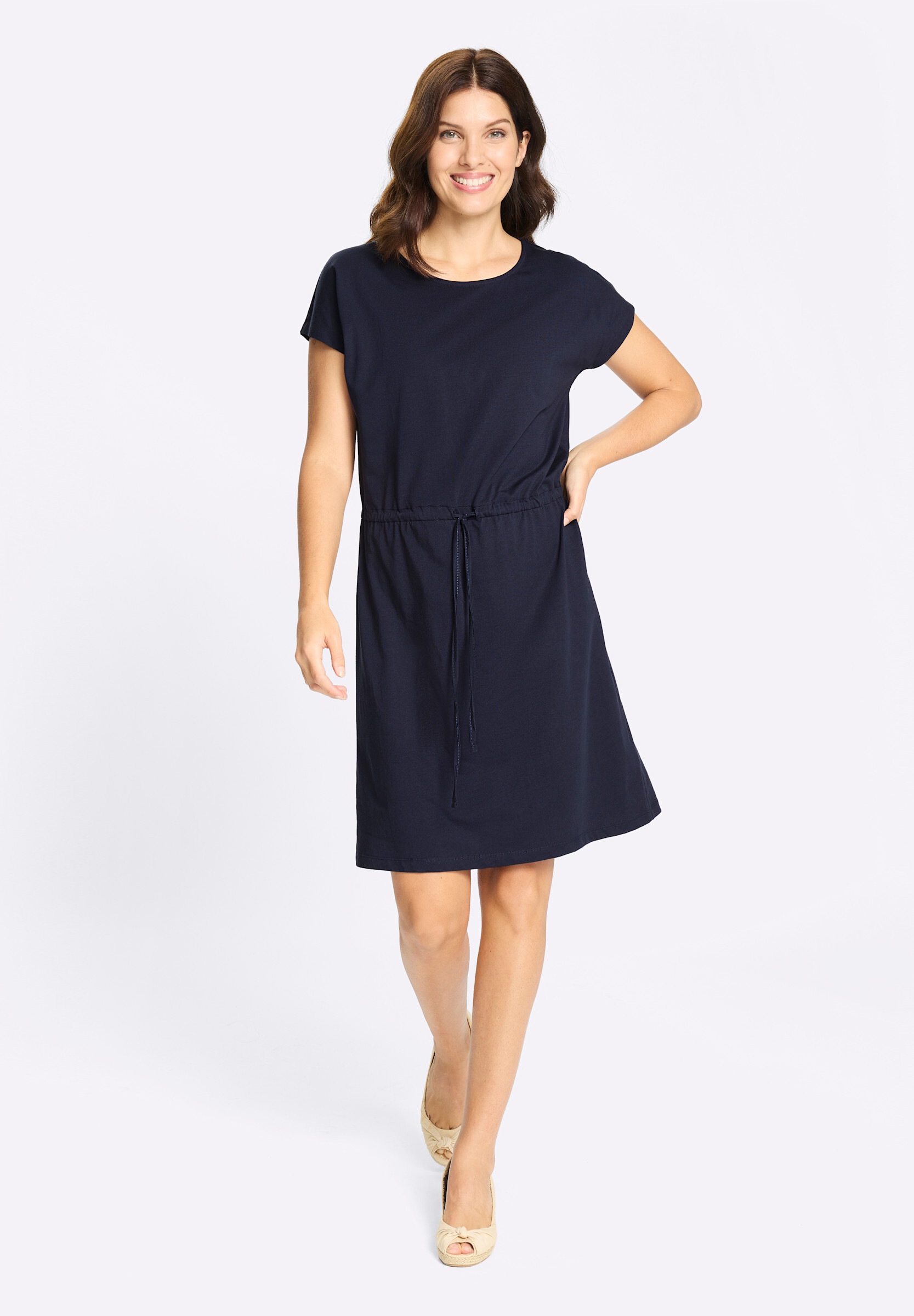 Sieh an! Shirtkleid »Jersey-Kleid Jerseykleid mit Tunnelzug auf Taillenhöhe« Ohne Taschen