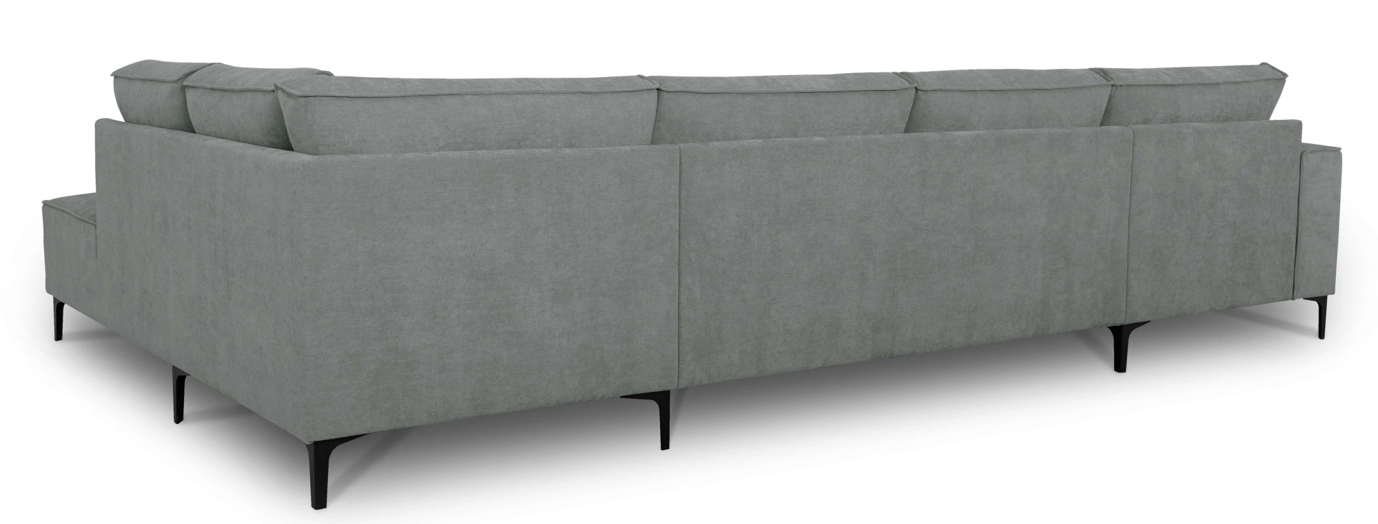 Places of Style Wohnlandschaft »XXL Sofa Oland, Struktur, Flachgewebe, Luxus-Microfaser, Boucle«, U-Form, 345 cm, Wellenunterfederung, Skandi-Design, Metallfüße