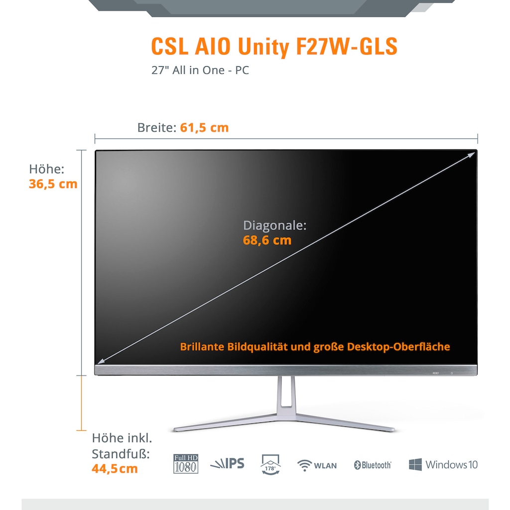 CSL All-in-One PC »Unity F27-GLS mit Windows 10 Pro«