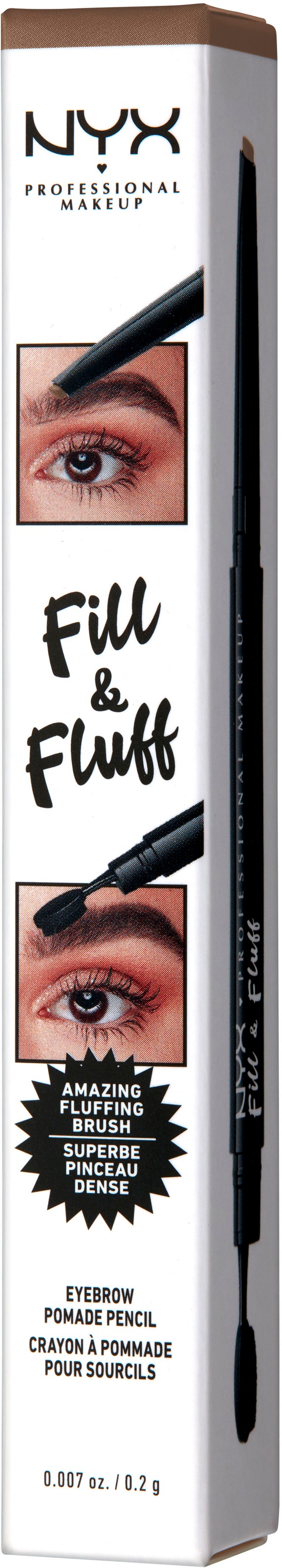 NYX Augenbrauen-Stift »Professional Makeup Fill & Fluff Eyebrow Pomade Pencil«, mit dichter Härchenbürste