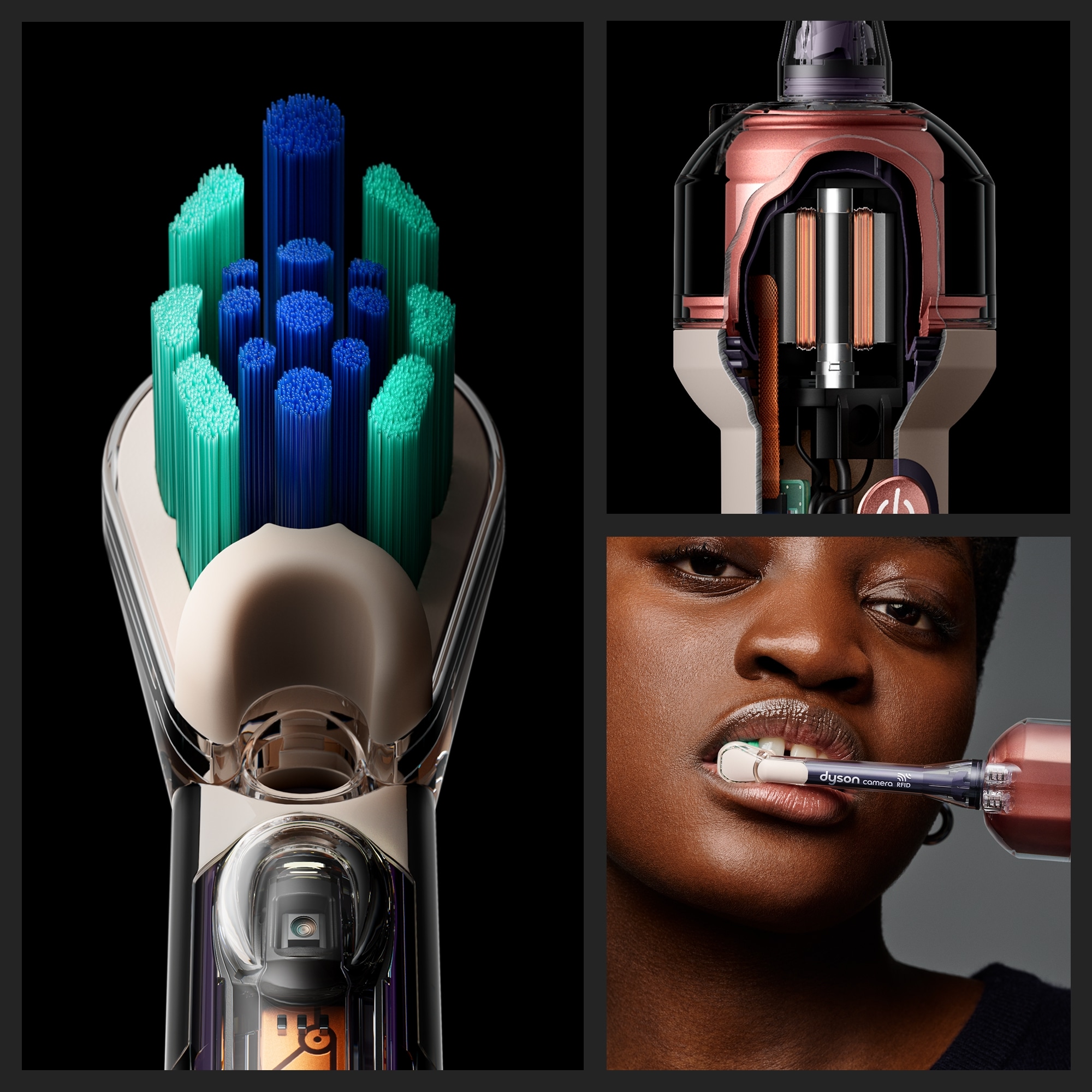 DYSON Elektrische Zahnbürste »Dyson CameraJet™« 2 Stk. Aufsteckbürsten Integrierte Kamera mit Gap Optical Targeting