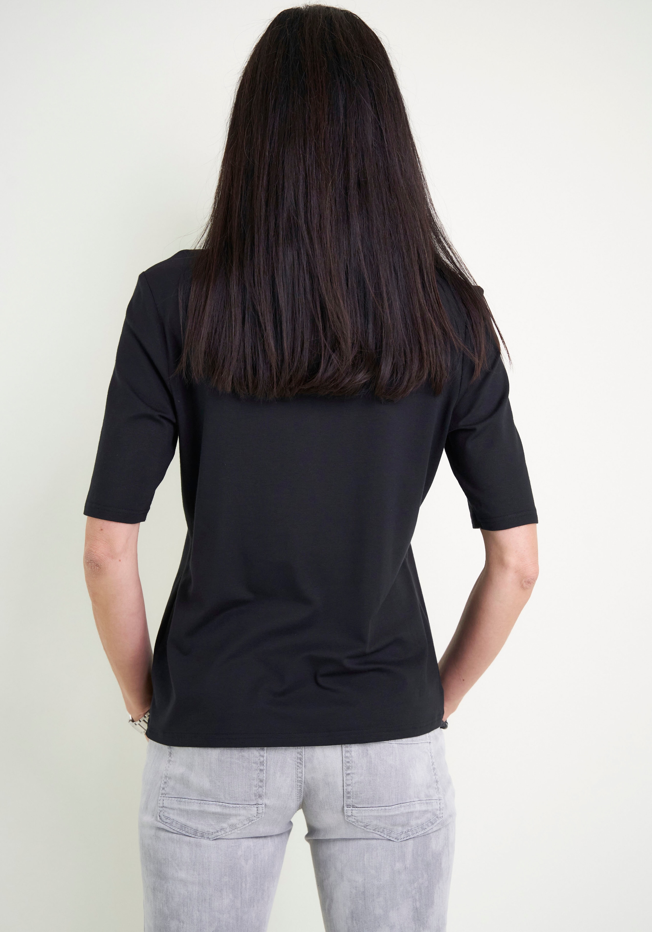 Seidel Moden Stehkragenshirt, im hüftlangen Schnitt, MADE IN GERMANY