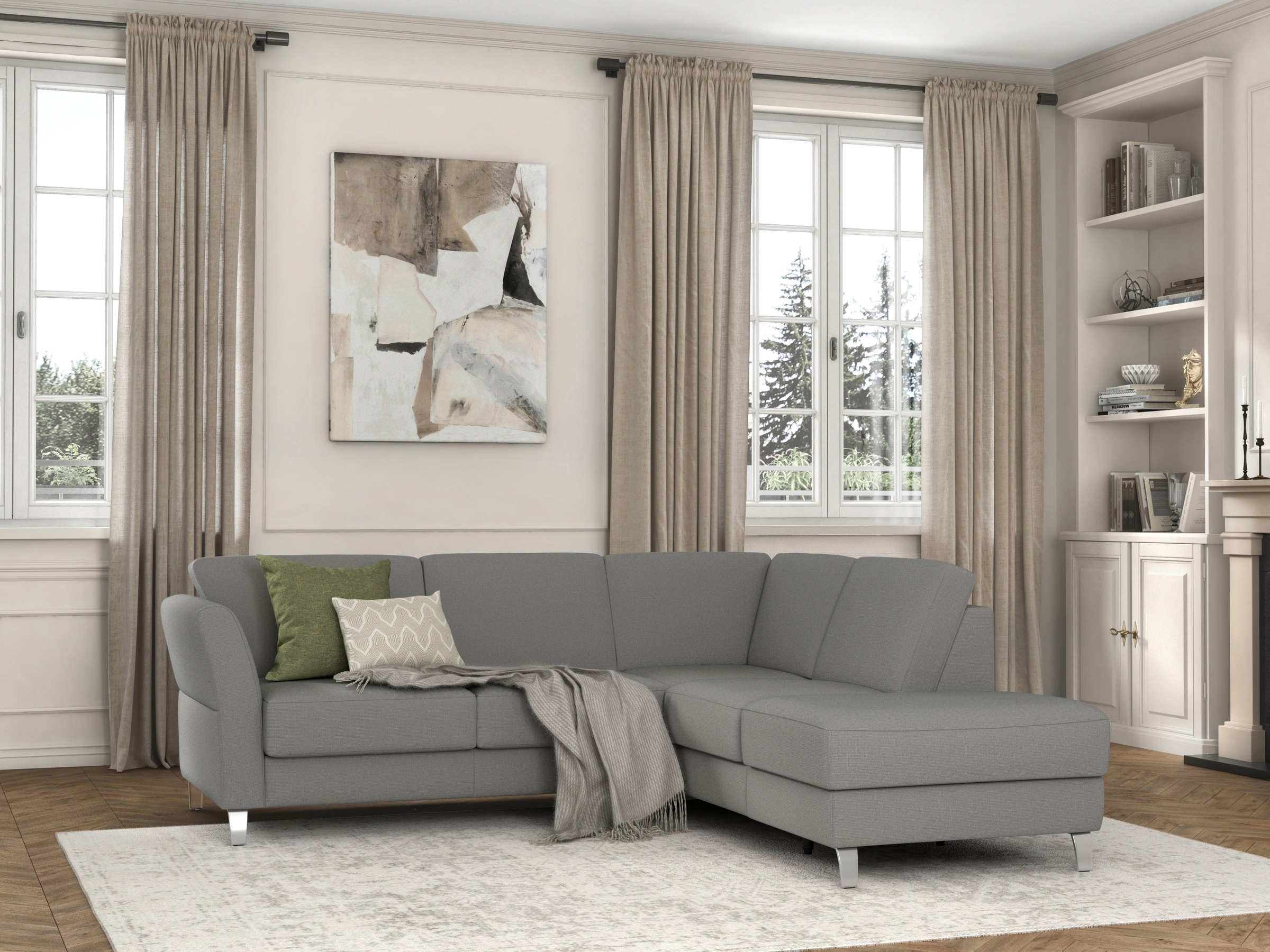 sit&more Ecksofa »Visby L-Form«, Wahlweise mit Bettfunktion und Stauraum, frei im Raum stellbar