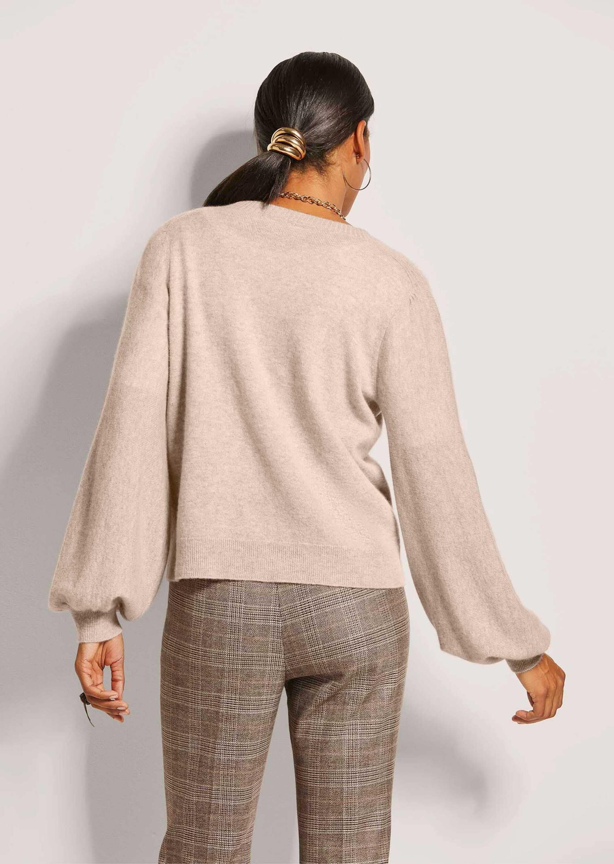MADELEINE Strickjacke »Strickjacke Kaschmir-Cardigan mit Ballonärmeln«