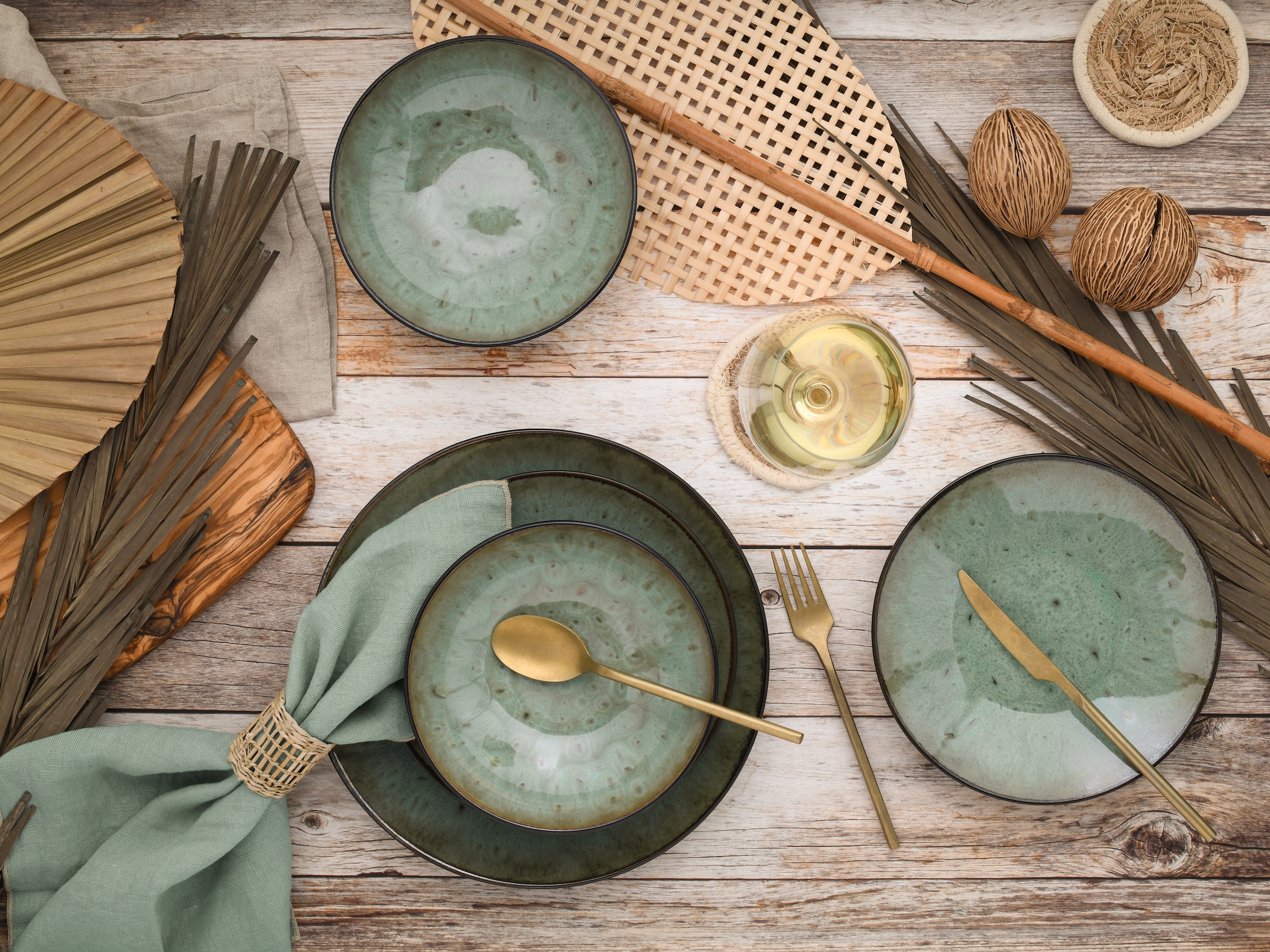 CreaTable Teller-Set »Jawa, Teller Set 12-tlg« Reaktivglasur