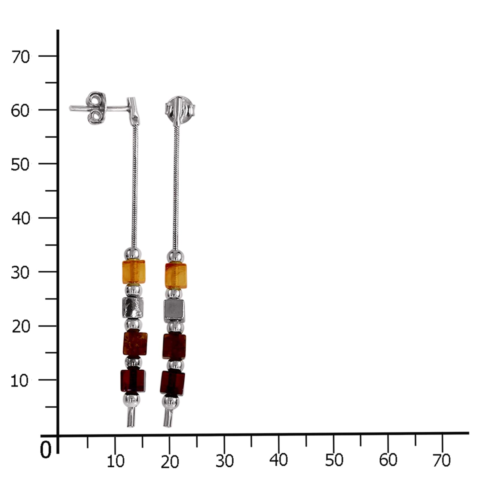 OSTSEE-SCHMUCK Paar Ohrhänger »- Würfel - Silber 925/000 - Bernstein«