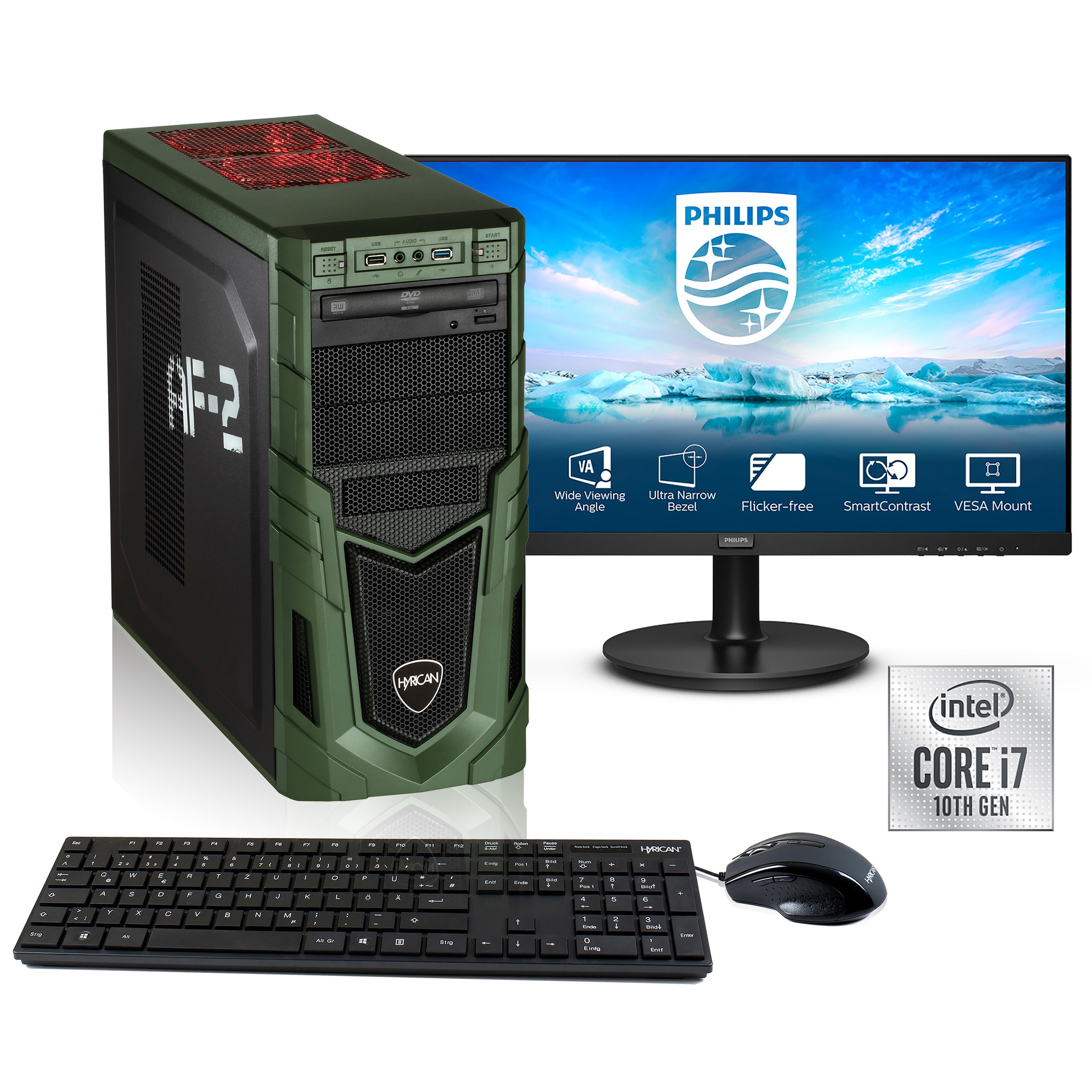 Hyrican Gaming-PC-Komplettsystem »SET02239«, Windows 11, inklusive 24 Monitor Philips 241V8LA