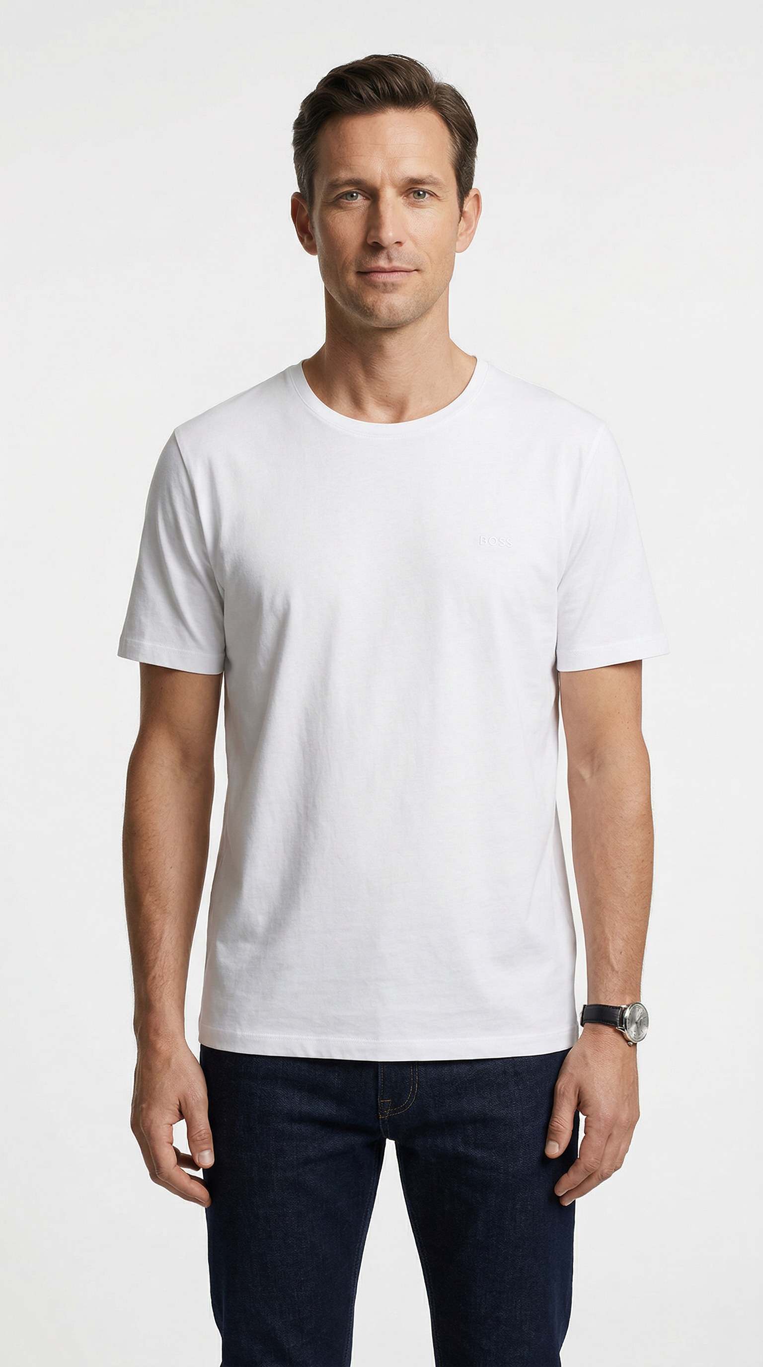 BOSS Rundhalsshirt »B-TShirtRN 2P Comfor« Packung, 2er-Pack, 2 Stk. mit tonalen Logo