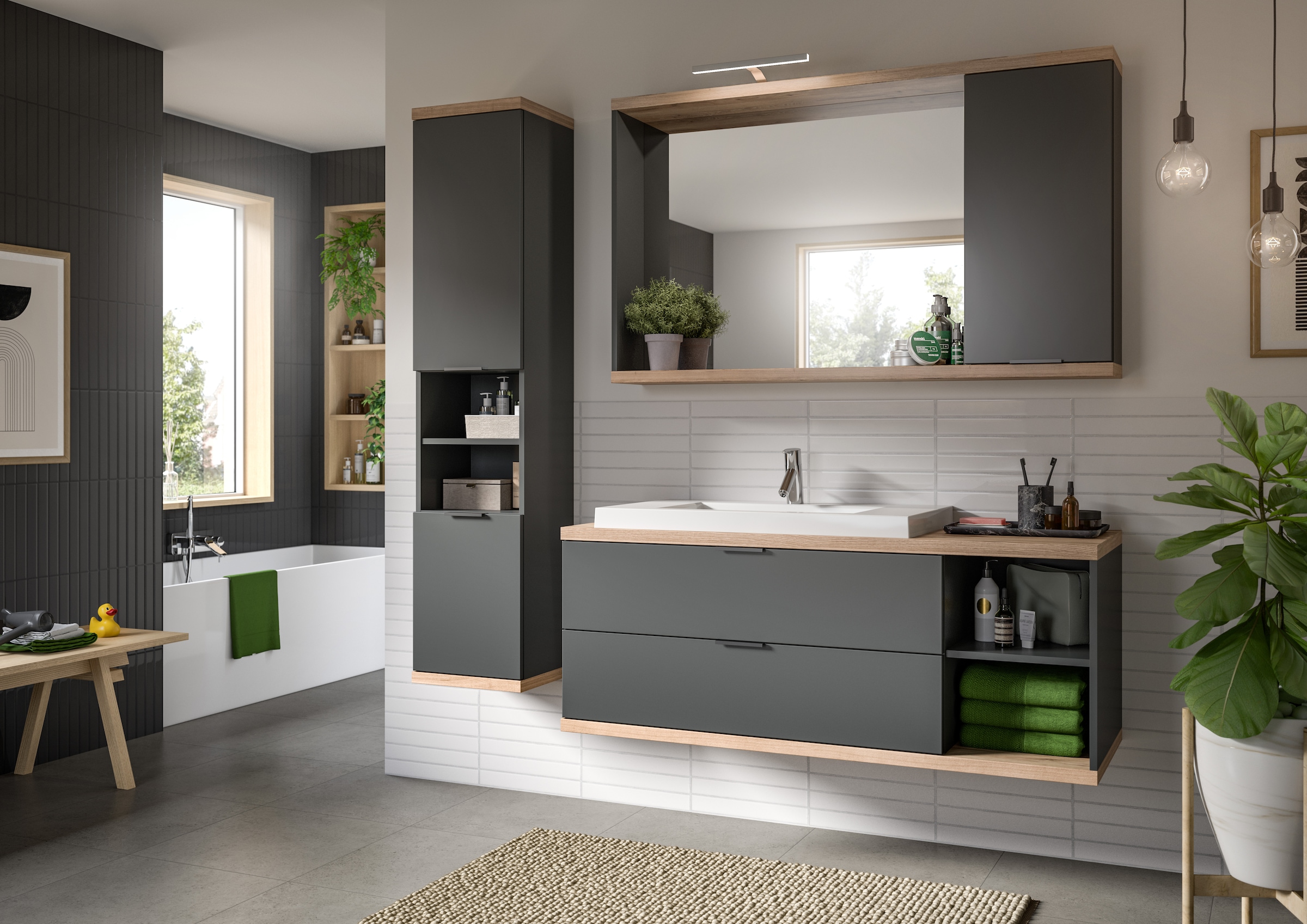 welltime Badmöbel-Set Set, 2 Stk. tlg.