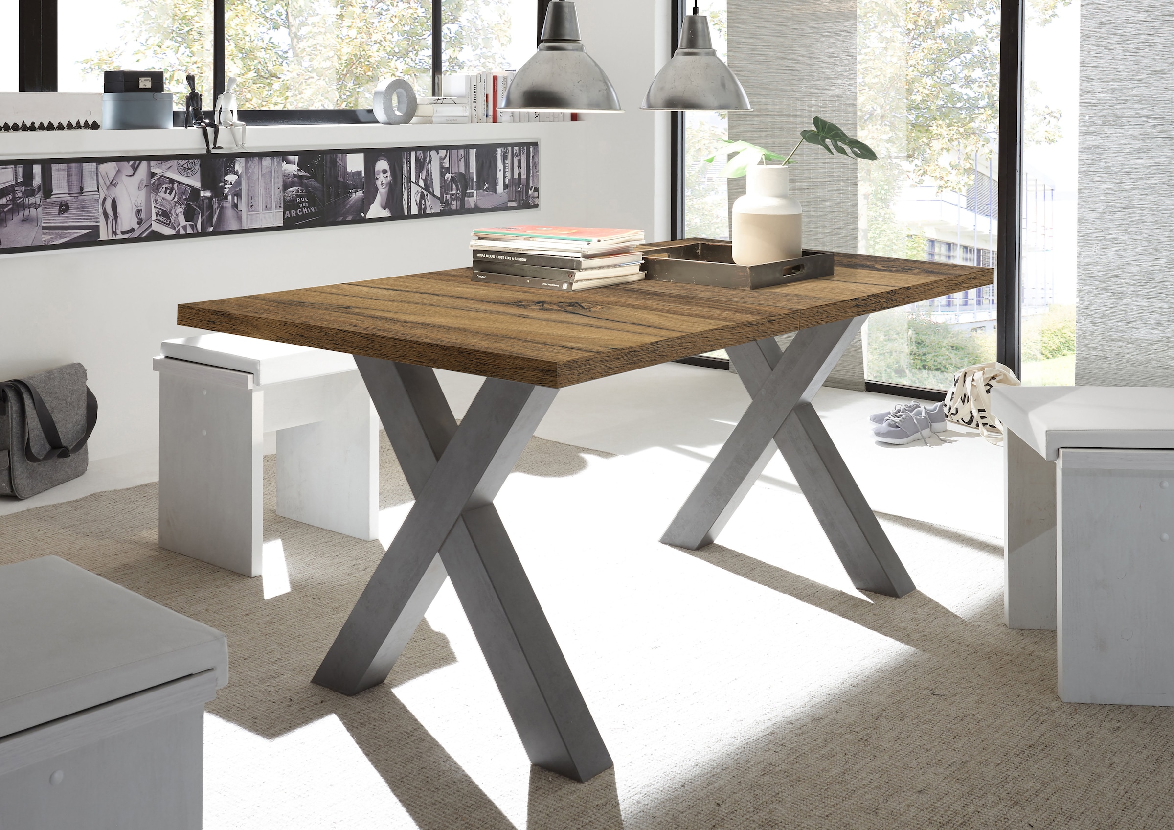 Mäusbacher Esstisch »Mister TOPSELLER!«, (OTTOs Choice), mit Auszug (160-210 cm), Gestell in X-Form