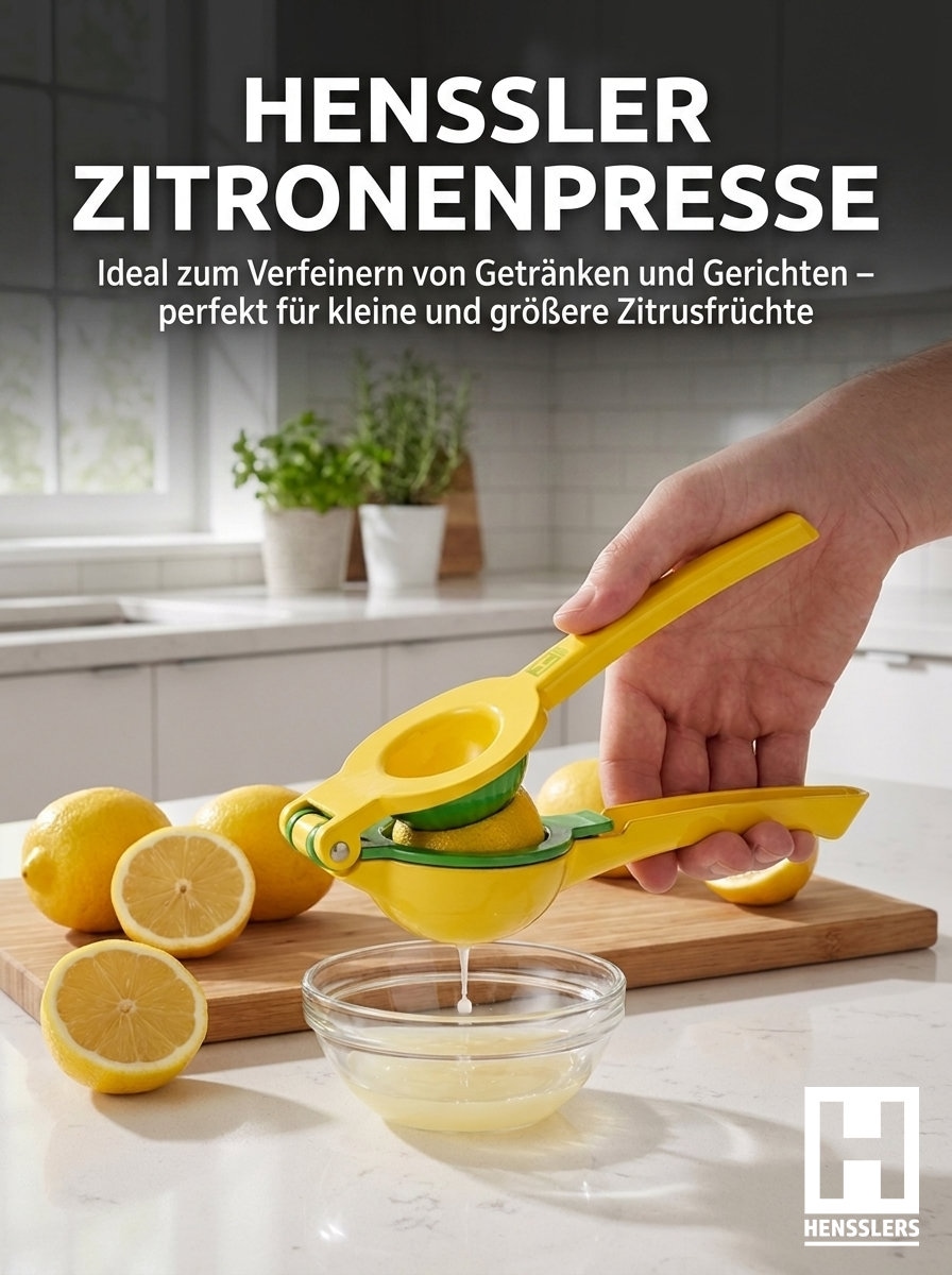 HENSSLERS 2in1 Zitruspresse »HENSSLERS Zitronenpresse 2in1« zum Verfeinern von Getränken und Gerichten, perfekt für Zitrusfrüchte