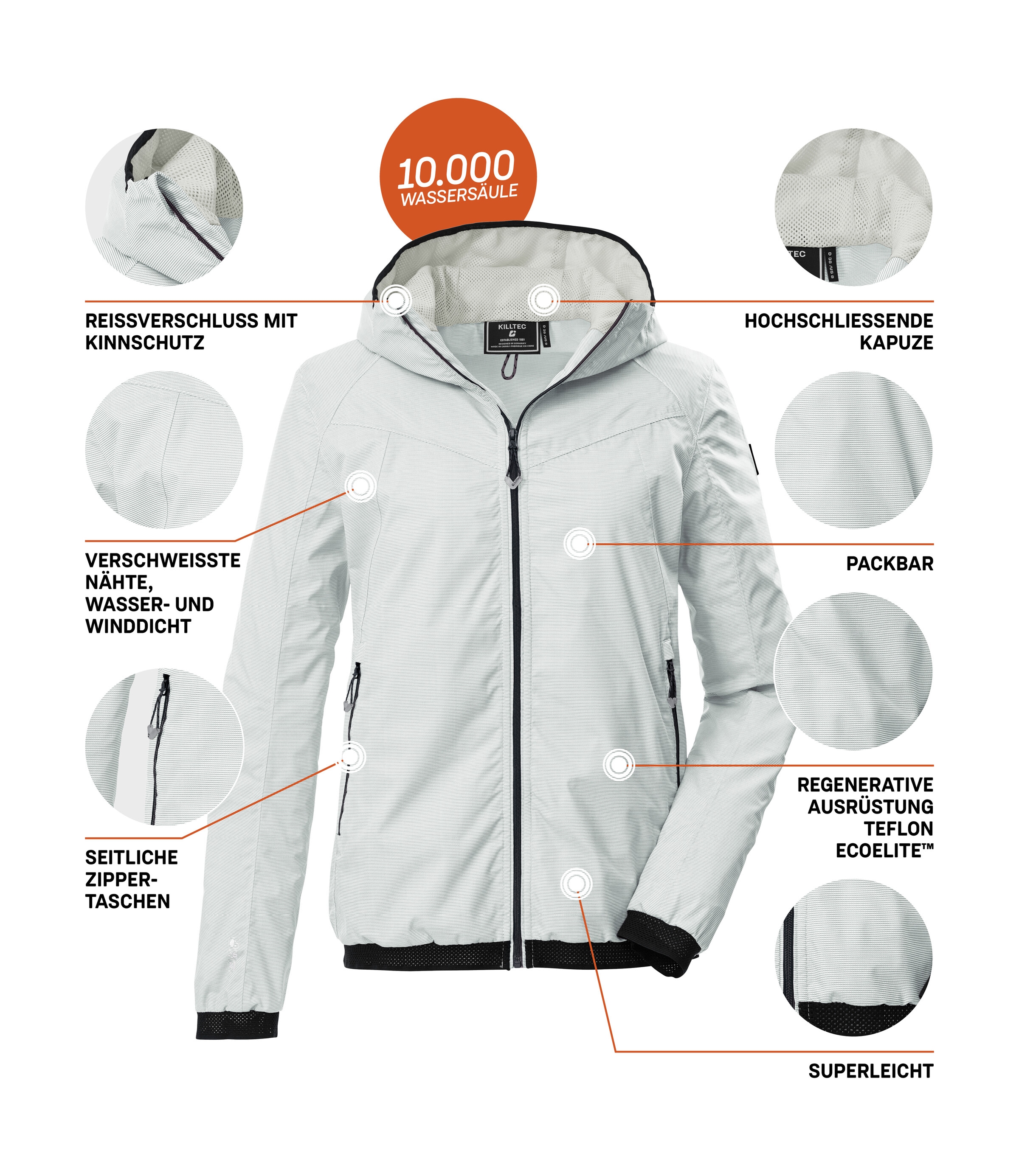 Killtec Funktionsjacke »KOS 22 WMN JCKT« Superleichte, wasserdichte Damenjacke, verstaubar, atmungsaktiv