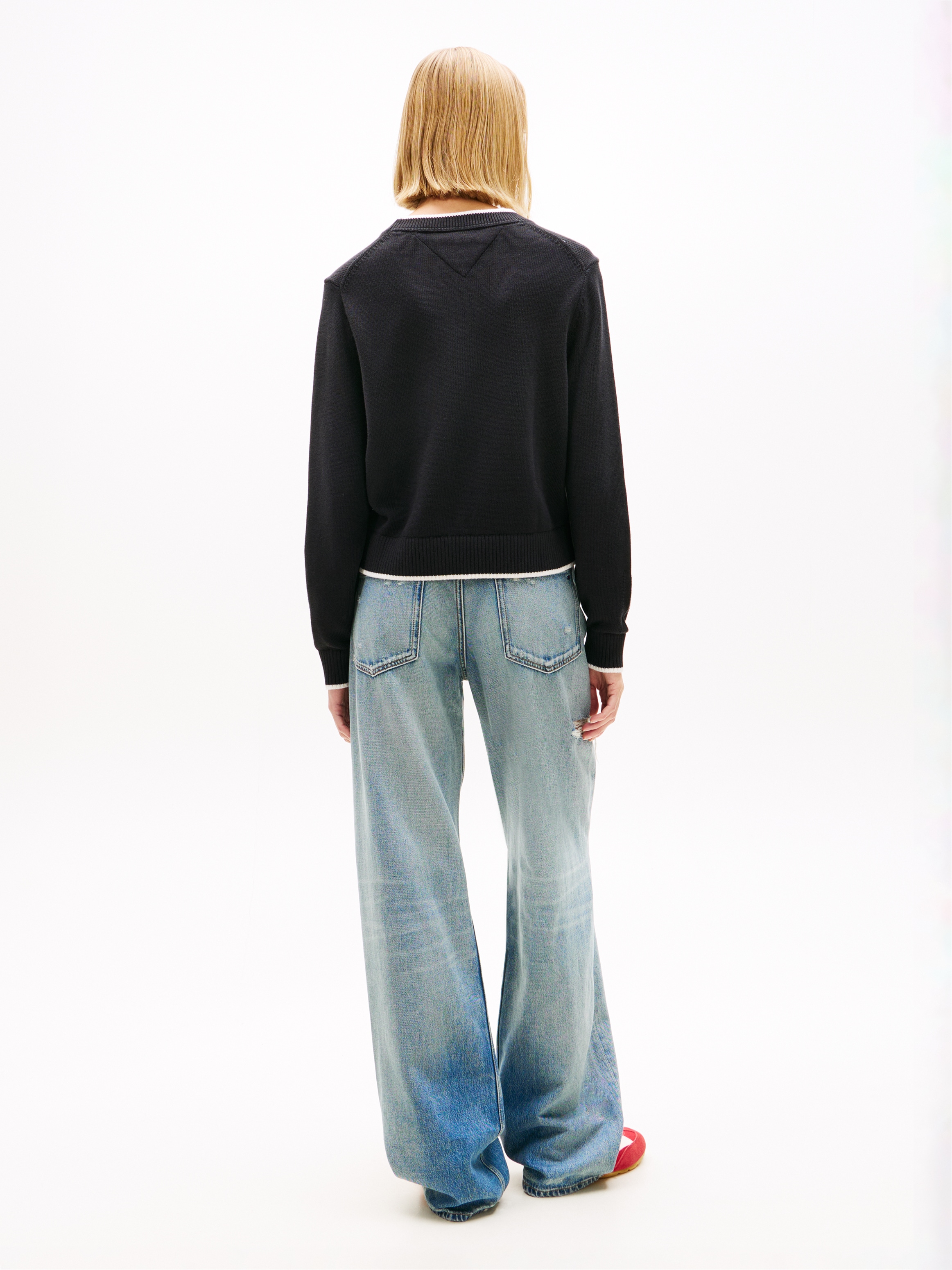 Tommy Jeans Strickpullover »TJW TIPPING FLAG SWEATER EXT«