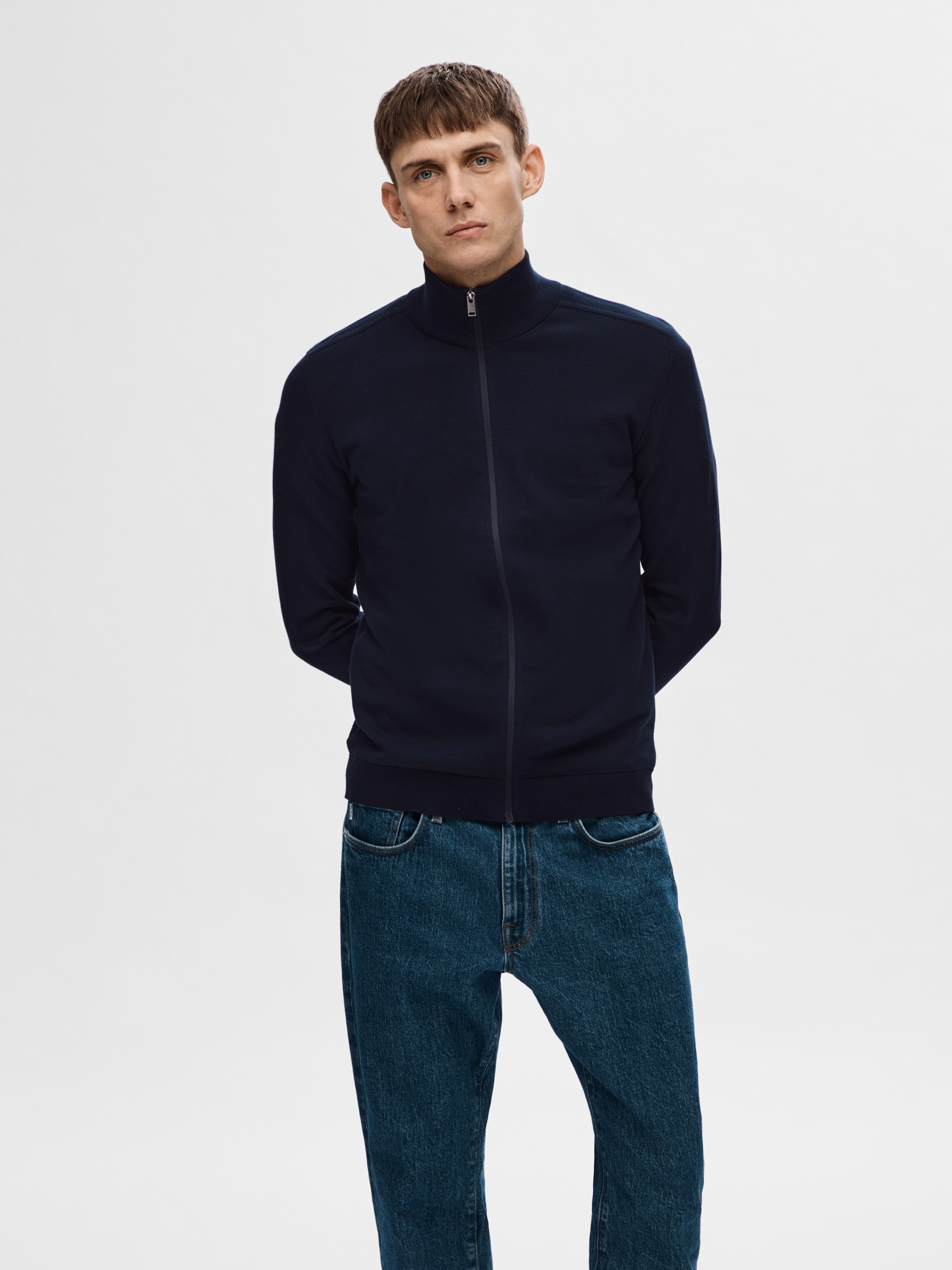 SELECTED HOMME Strickjacke »SLHBERG FULL ZIP CARDIGAN NOOS«
