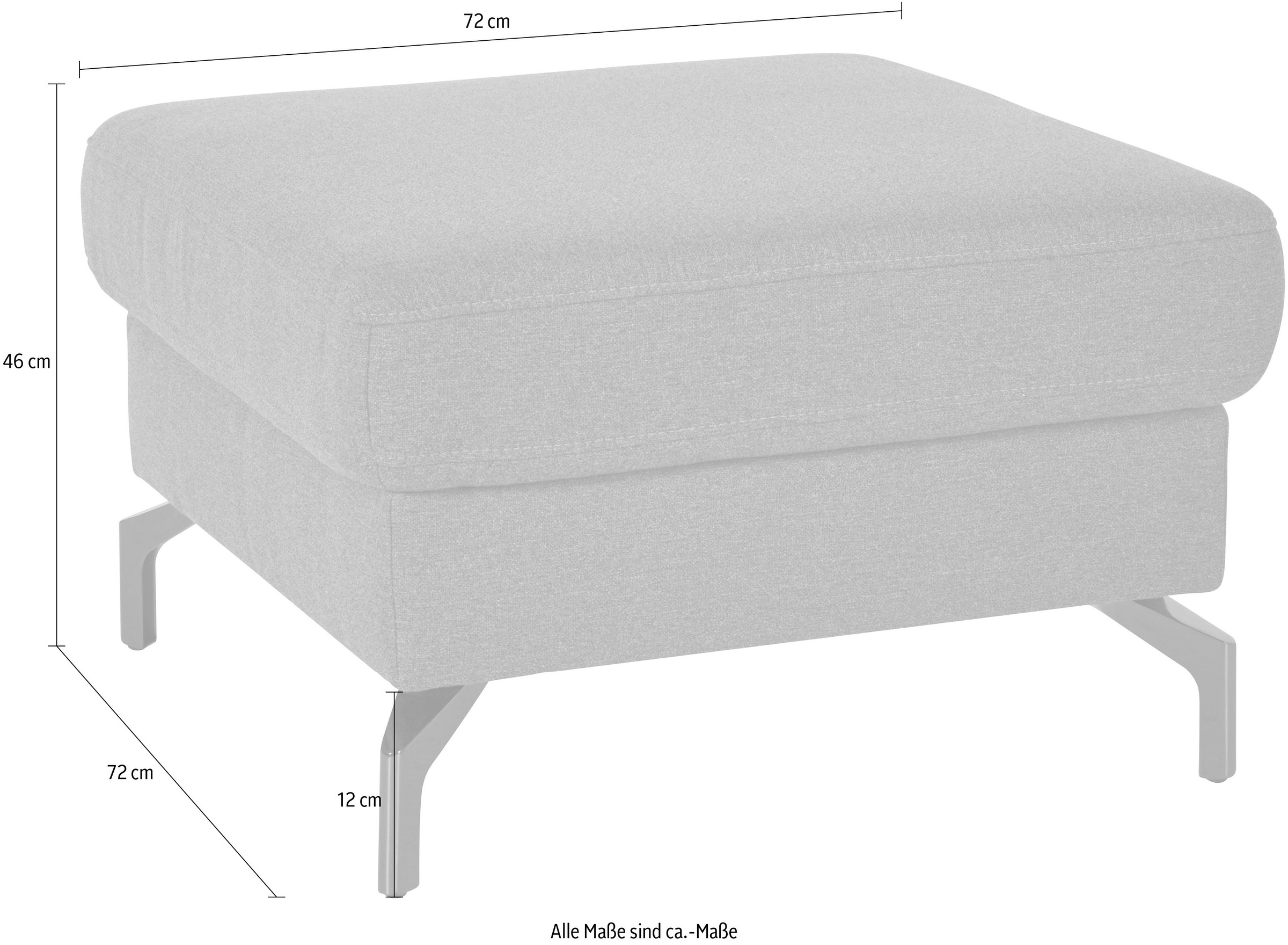 sit&more Hocker »Percy«, Fußhöhe 15cm, wahlweise mit unterschiedlichen Fußfarben