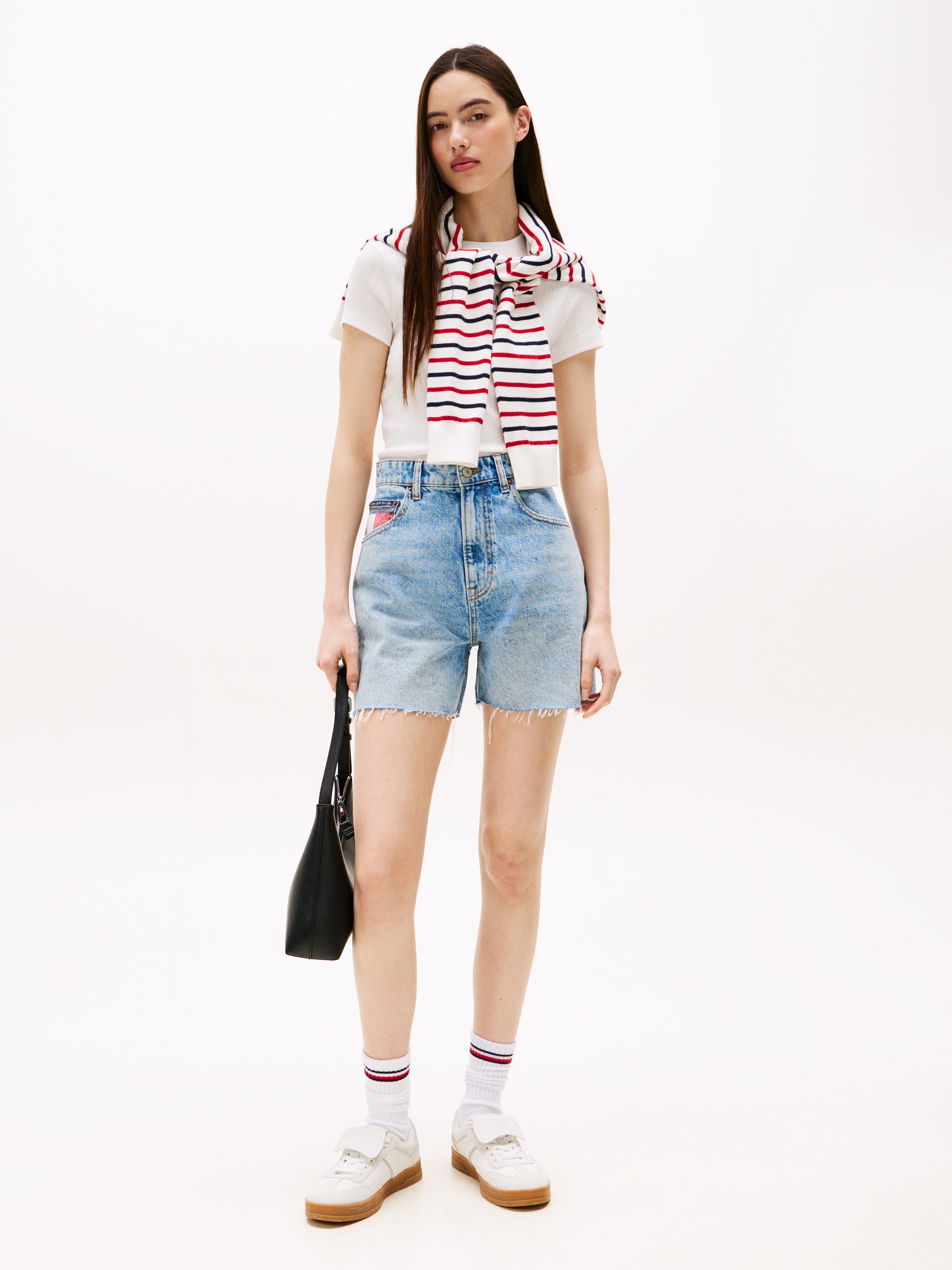 Tommy Jeans Kurzarmshirt »TJW SLIM LOGO 2 POINTELLE TEE«