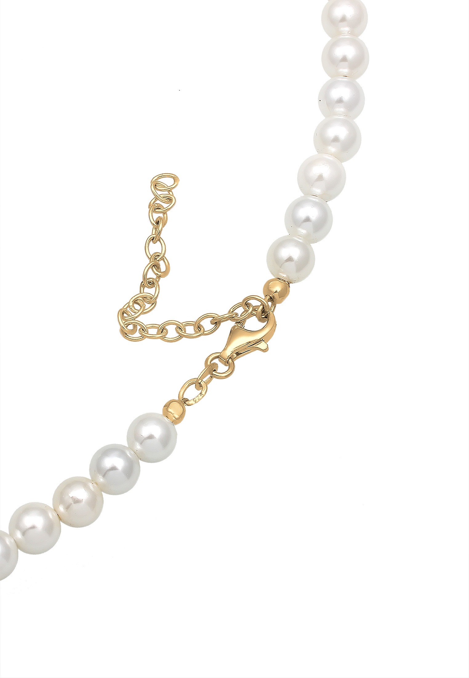 Elli Silberkette »Halskette Elli Halskette Choker Perle Herz Edelweiss 925 Silber«