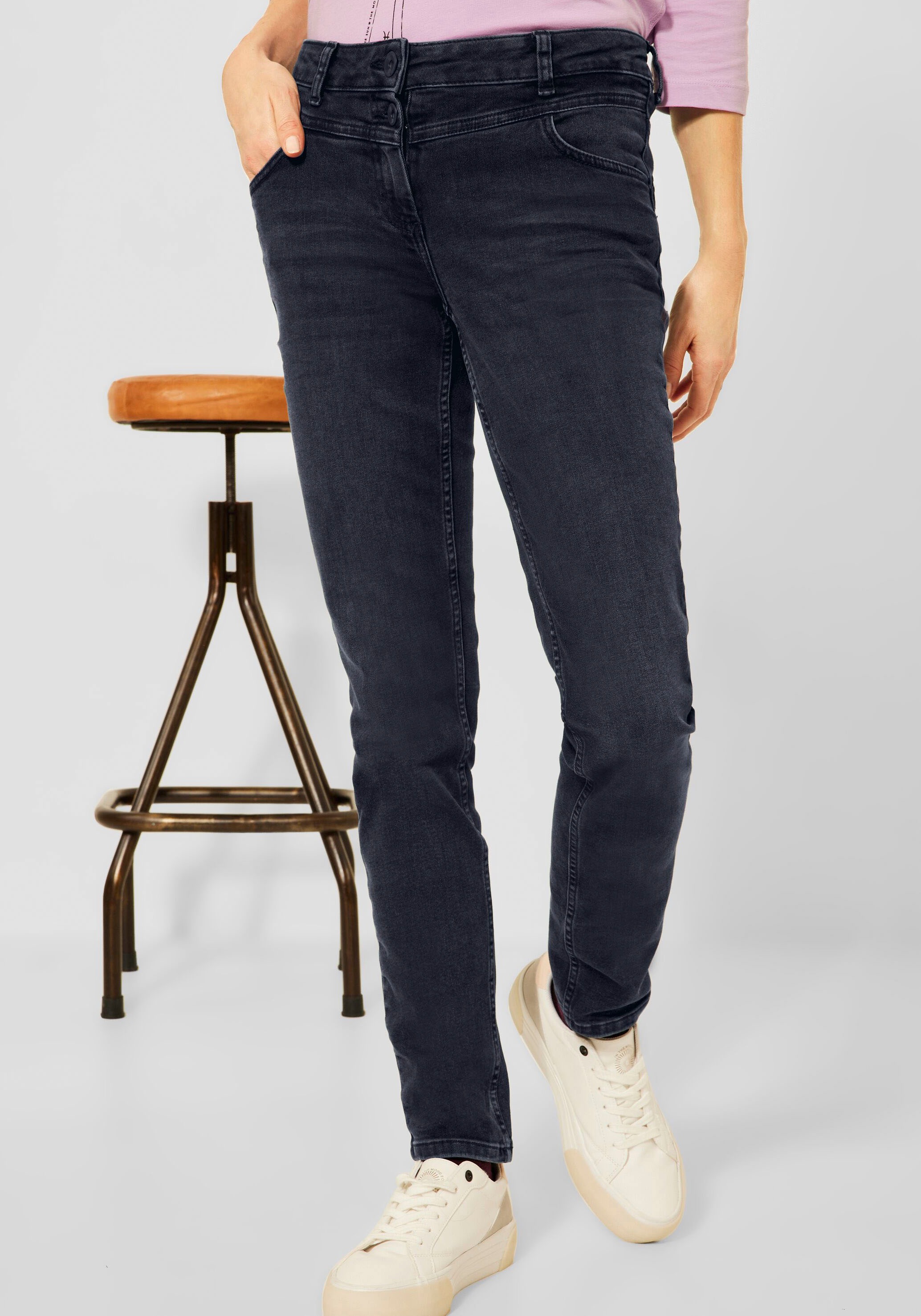 Cecil Stretch-Jeans »Style Scarlett«, mit blau-schwarzer Waschung