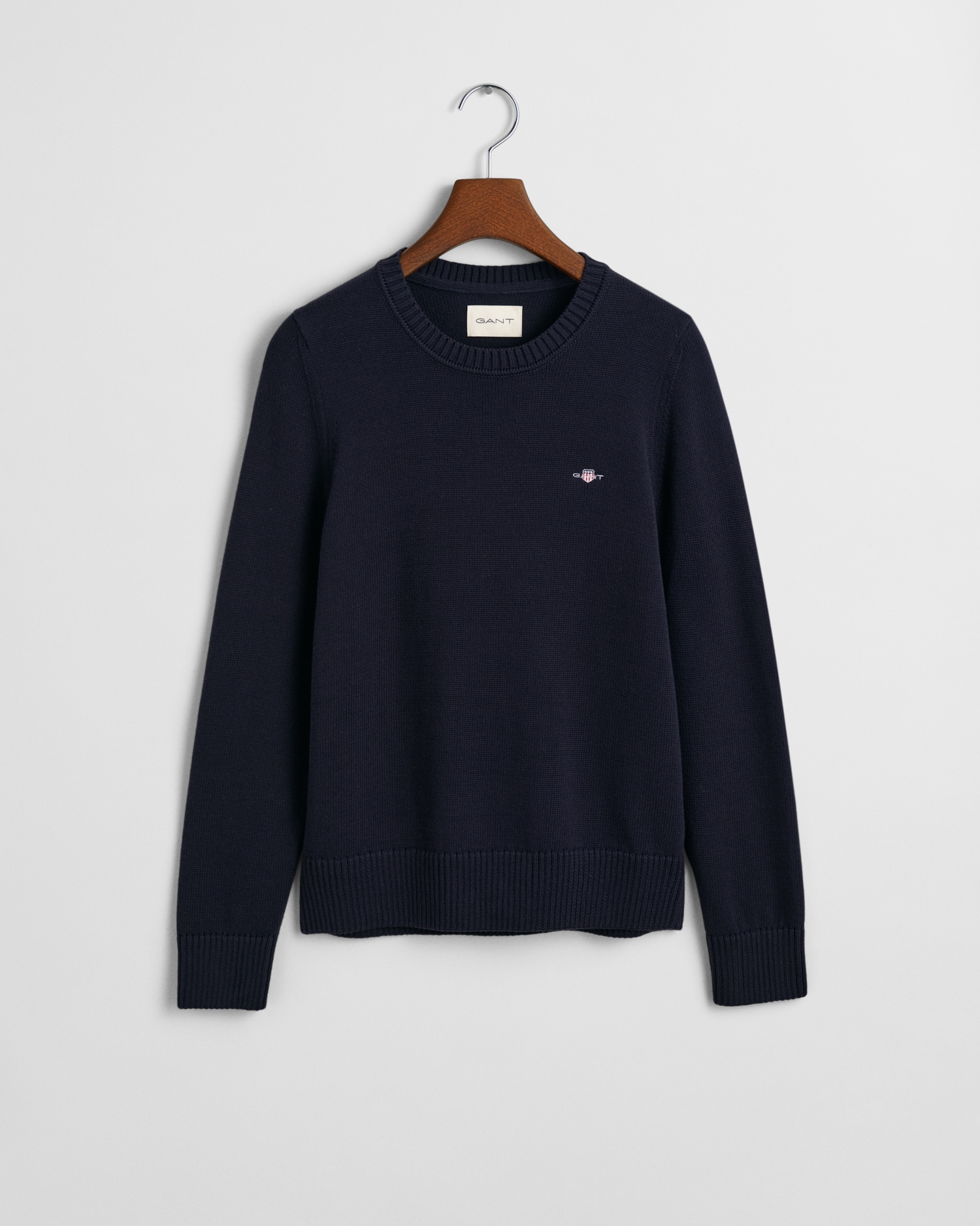 Gant Rundhalspullover »CLASSIC COTTON C-NECK«, mit Zopfstrickmuster