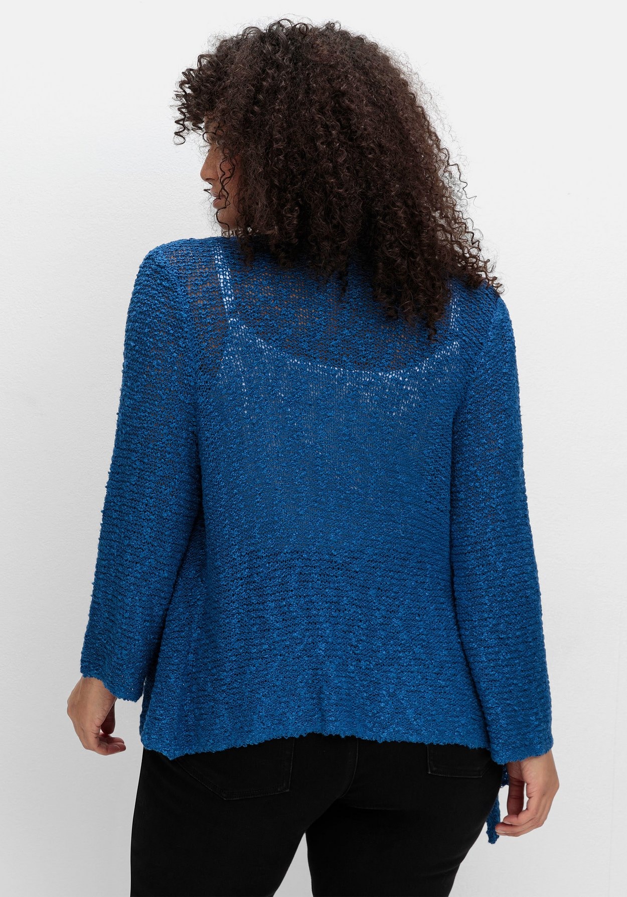 Sheego Strickjacke »Strickjacke im Häkel-Look, mit zipfeligem Saum«