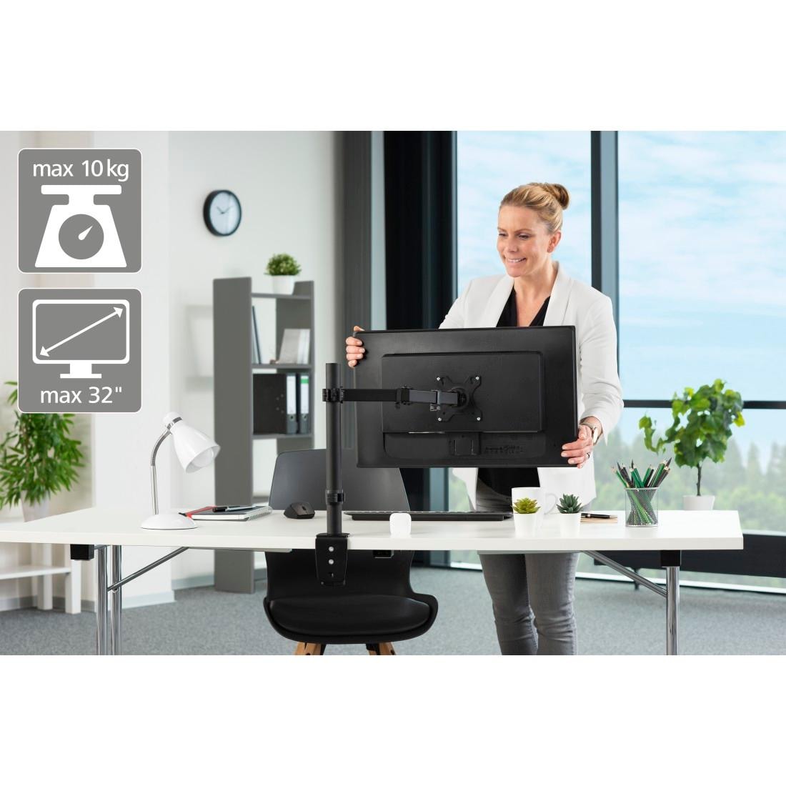 Hama Monitor-Halterung »Bildschirm Halterung, ausziehbar, 13"-32" Monitorarm schwenk-/neigbar« bis 81 cm Zoll