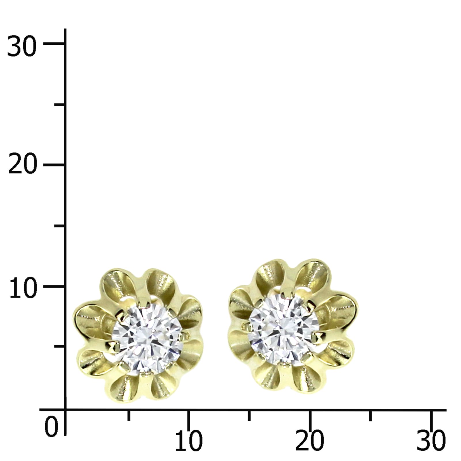 OSTSEE-SCHMUCK Paar Ohrstecker »- Pia 6 mm - Gold 333/000 - Zirkonia«