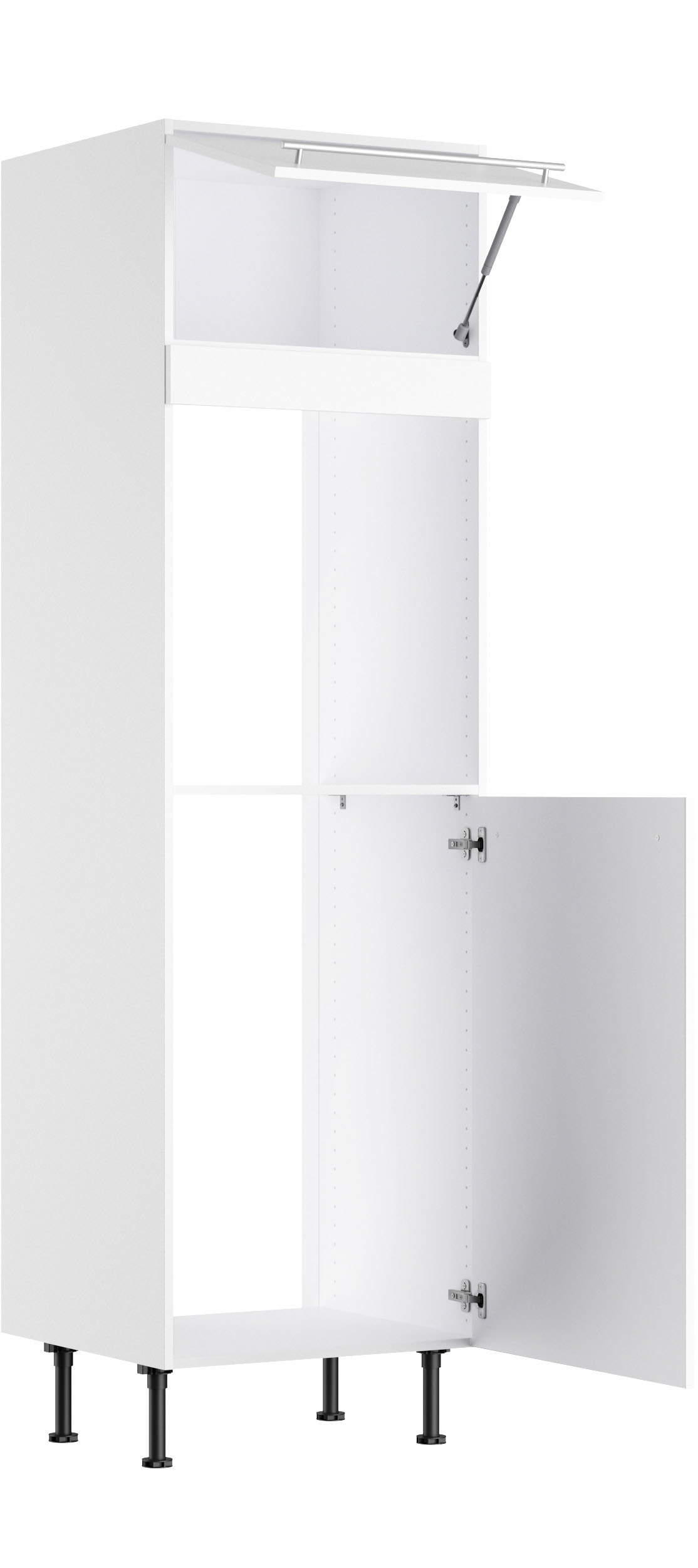 KOCHSTATION Backofen/Kühlumbauschrank »KS-Bern2«, B 60 cm, H 211,8 cm, 1 Klappe, 1 Tür (H 89,2 cm), 1 feste Blende
