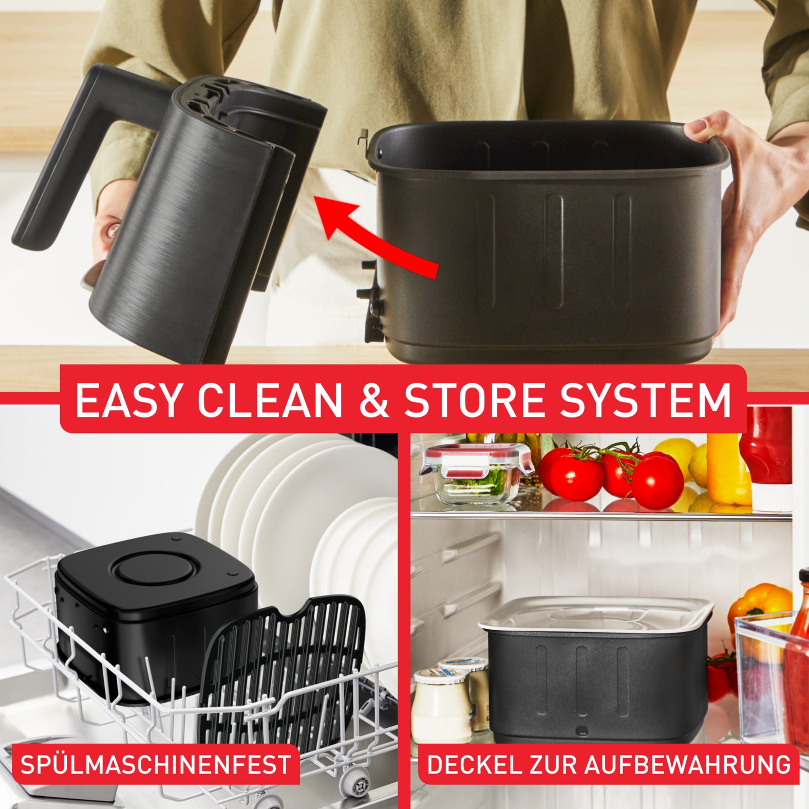 Tefal Heißluftfritteuse »EY5728 Easy Fry Smart & Silence«, 1670 W, Smart-Assist System mit 55 Programmen, 40°C bis 220°C, EY5728