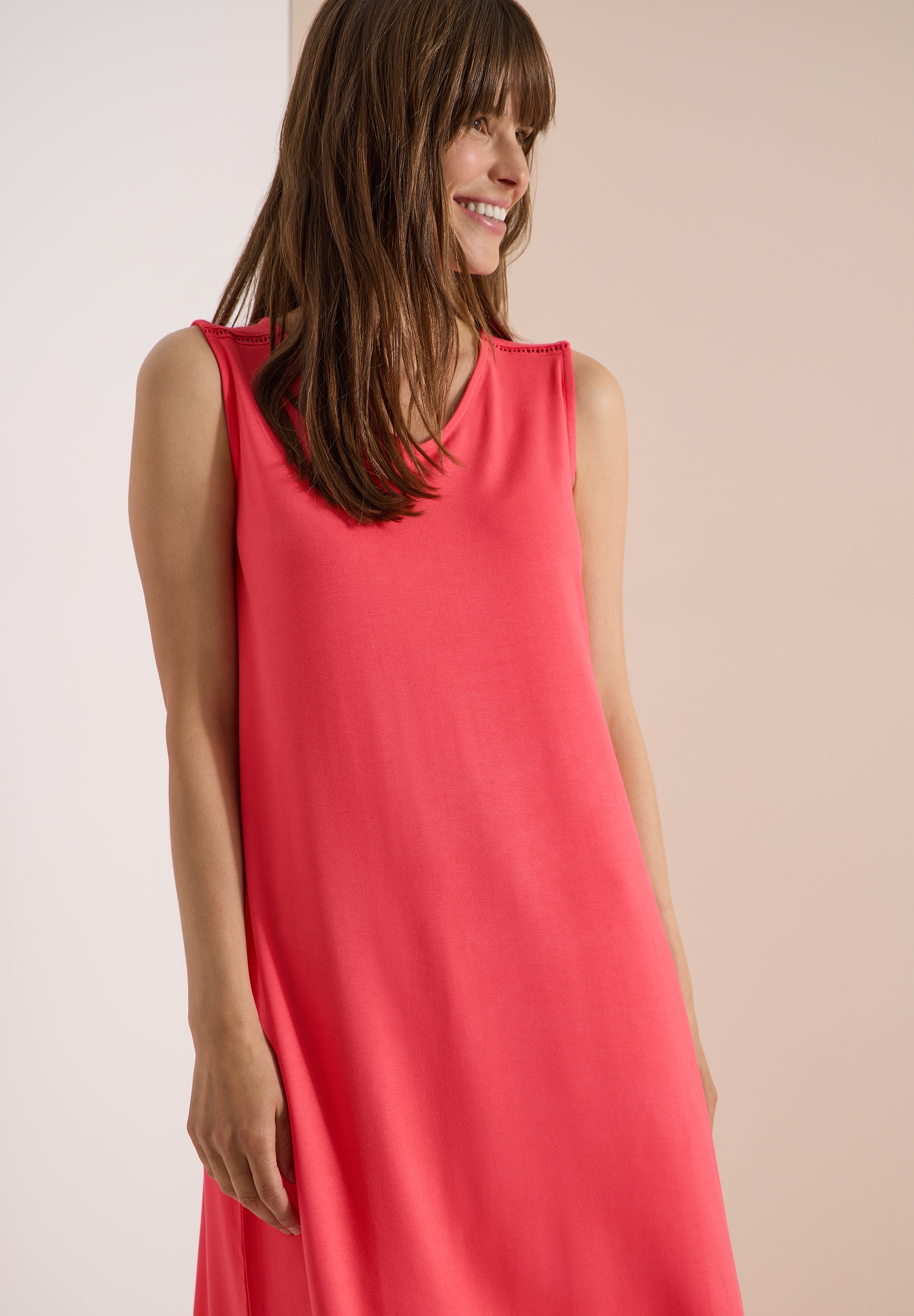 Cecil Jerseykleid Sommerkleid, V-Ausschnitt, lockere Passform