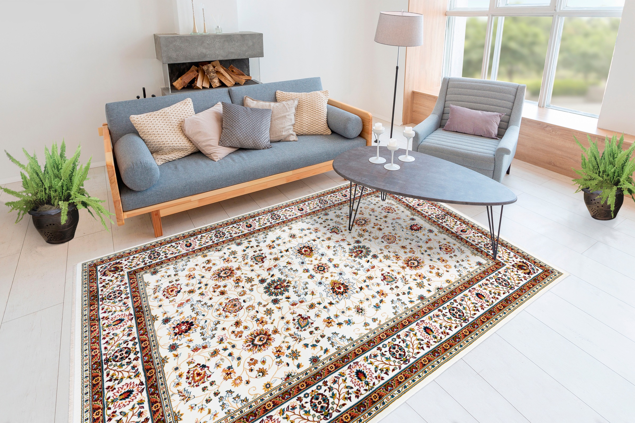 LALEE Teppich »Classic 701«, rechteckig, 11 mm Höhe, Kurzflor, Orient-Optik, mit Fransen, Wohnzimmer