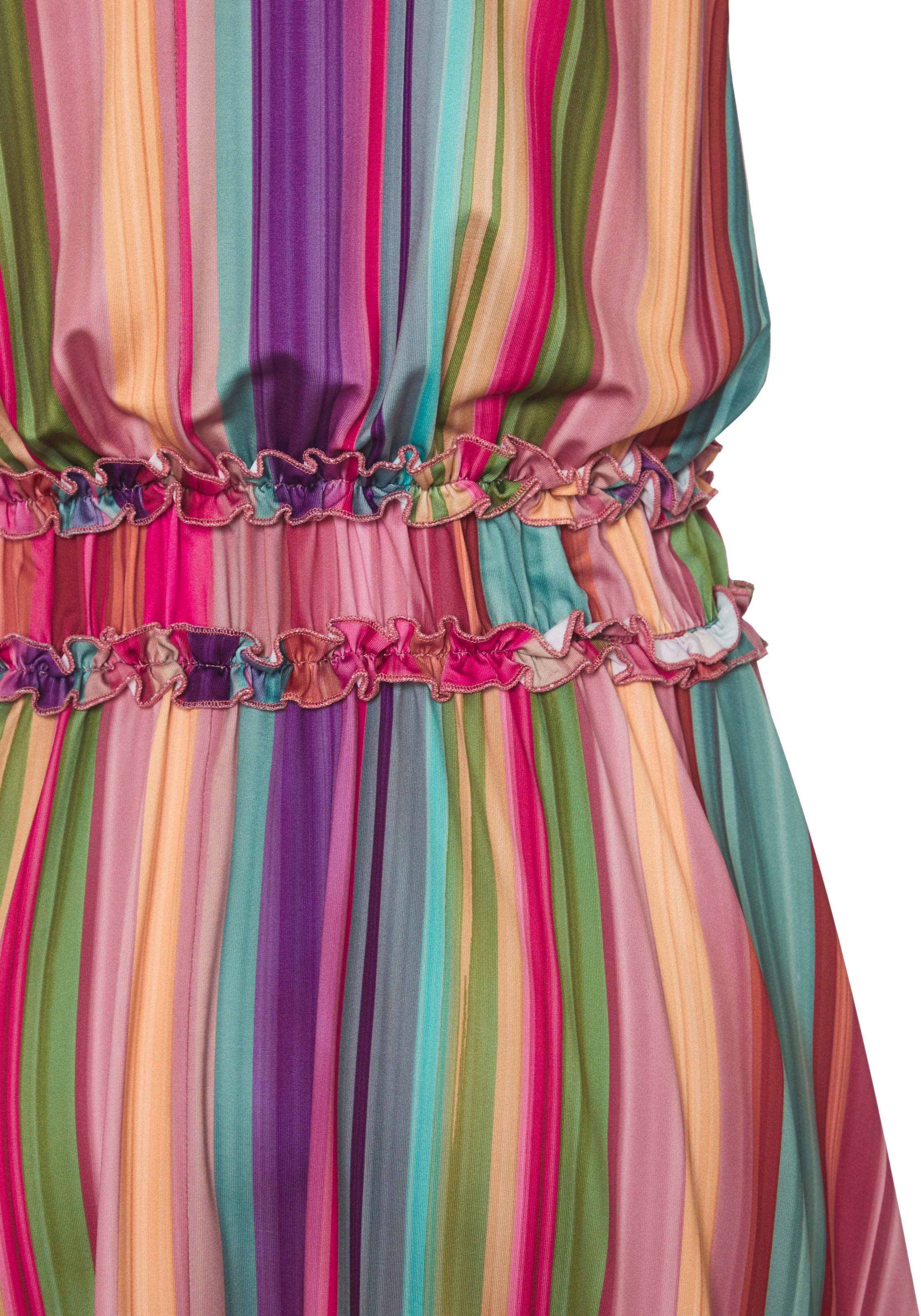 LASCANA Sommerkleid mit buntem Streifen, modisch