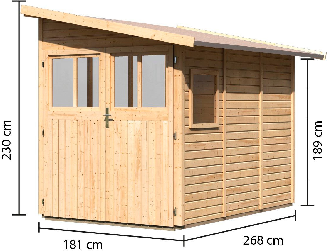 Karibu Gartenhaus »Wurmberg 3« terragrau oder naturbelassen